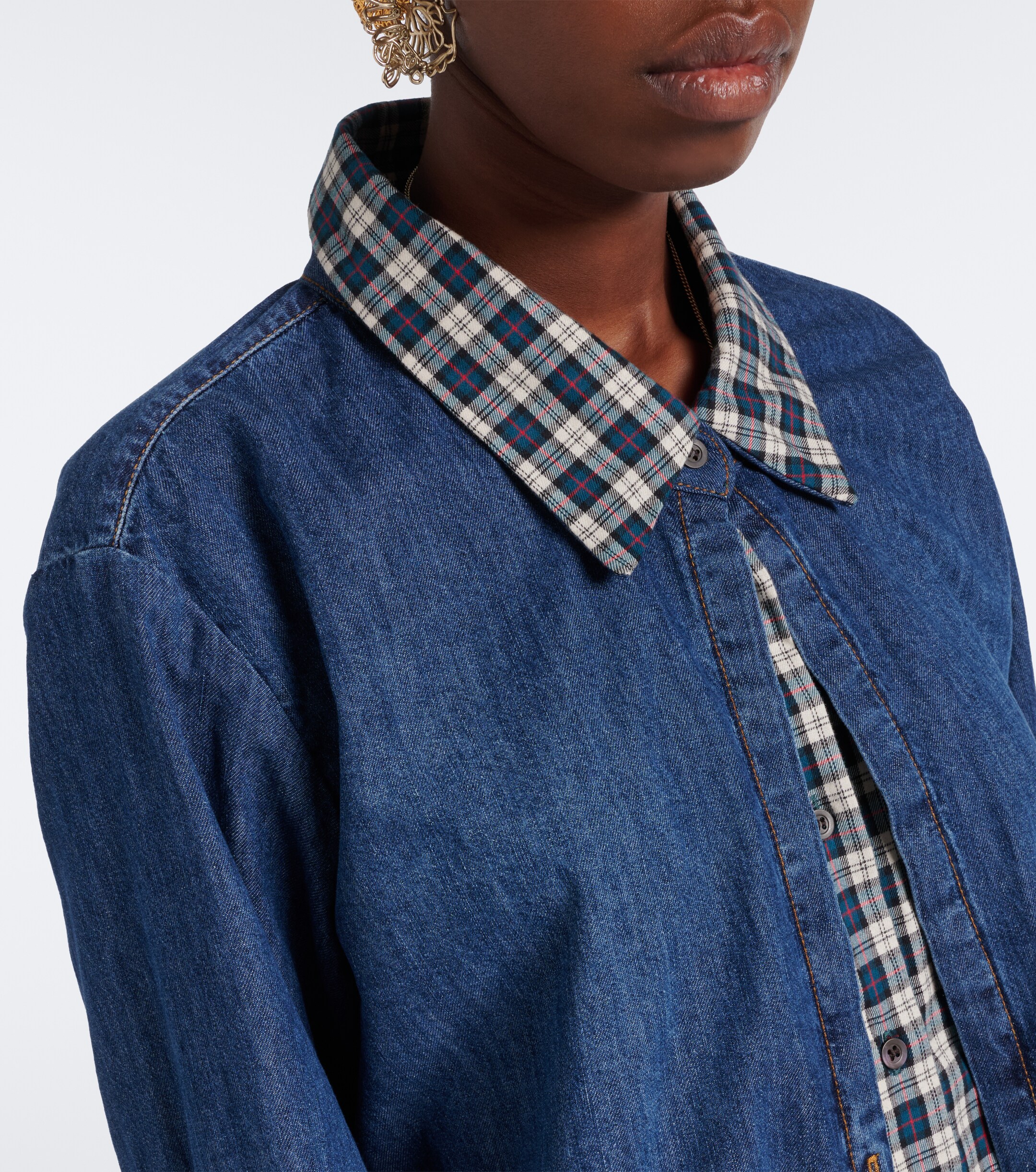 Dries Van Noten Dries Van Noten Checked denim shirt