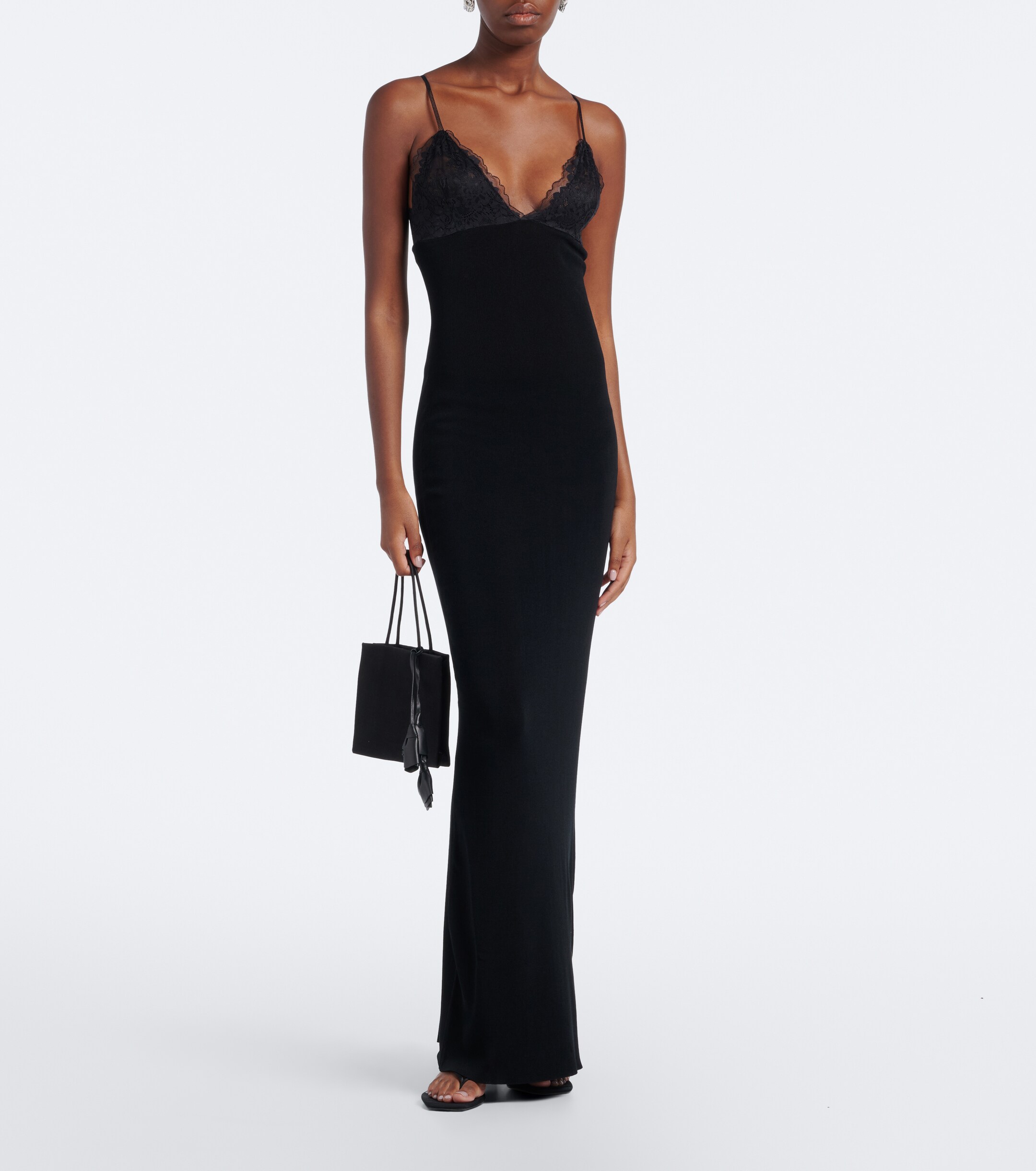 Aya Muse Aya Muse Oana lace-trimmed cotton-blend maxi dress