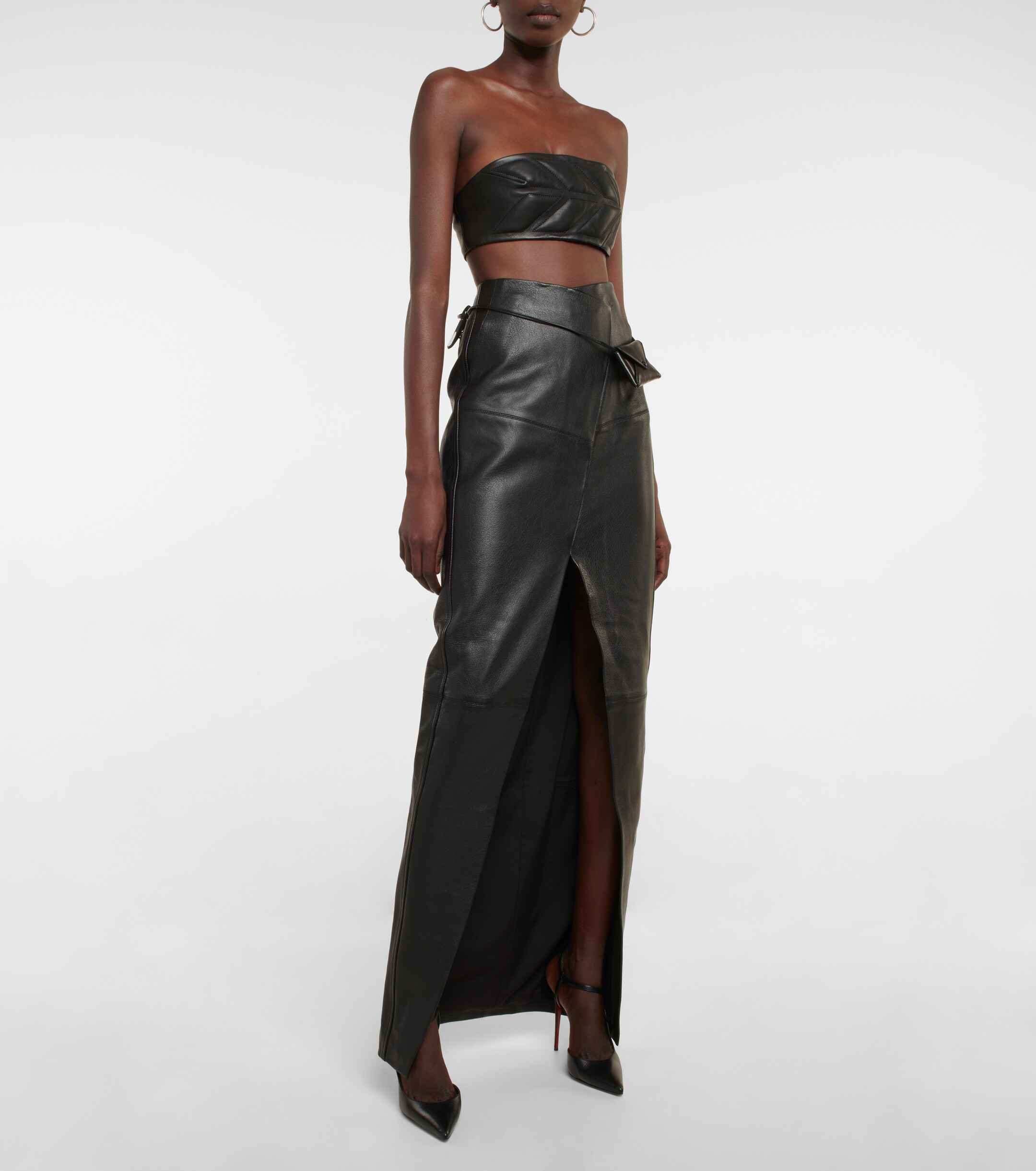 David Koma Quilted leather top