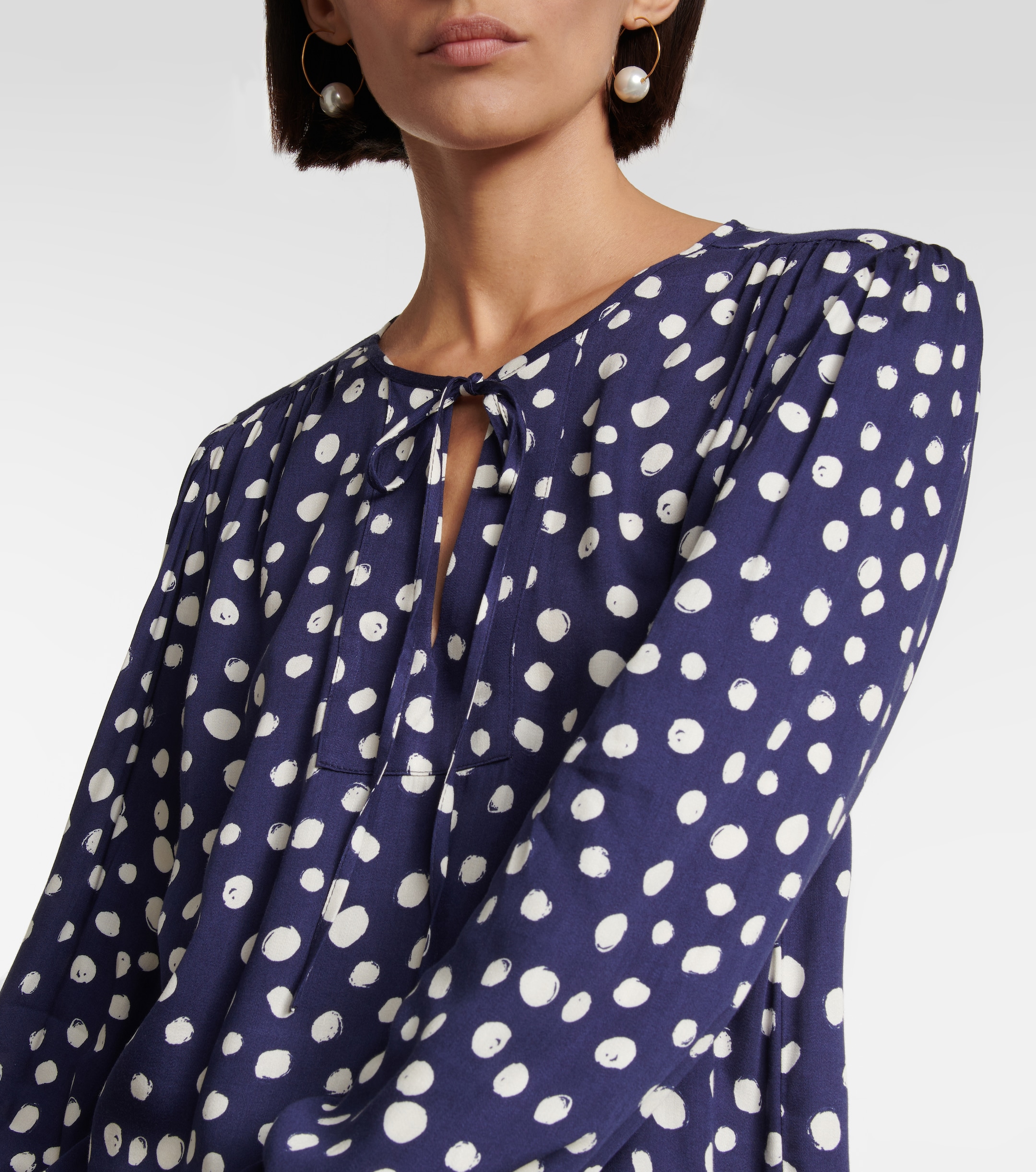 Velvet Marlow polka-dot satin top