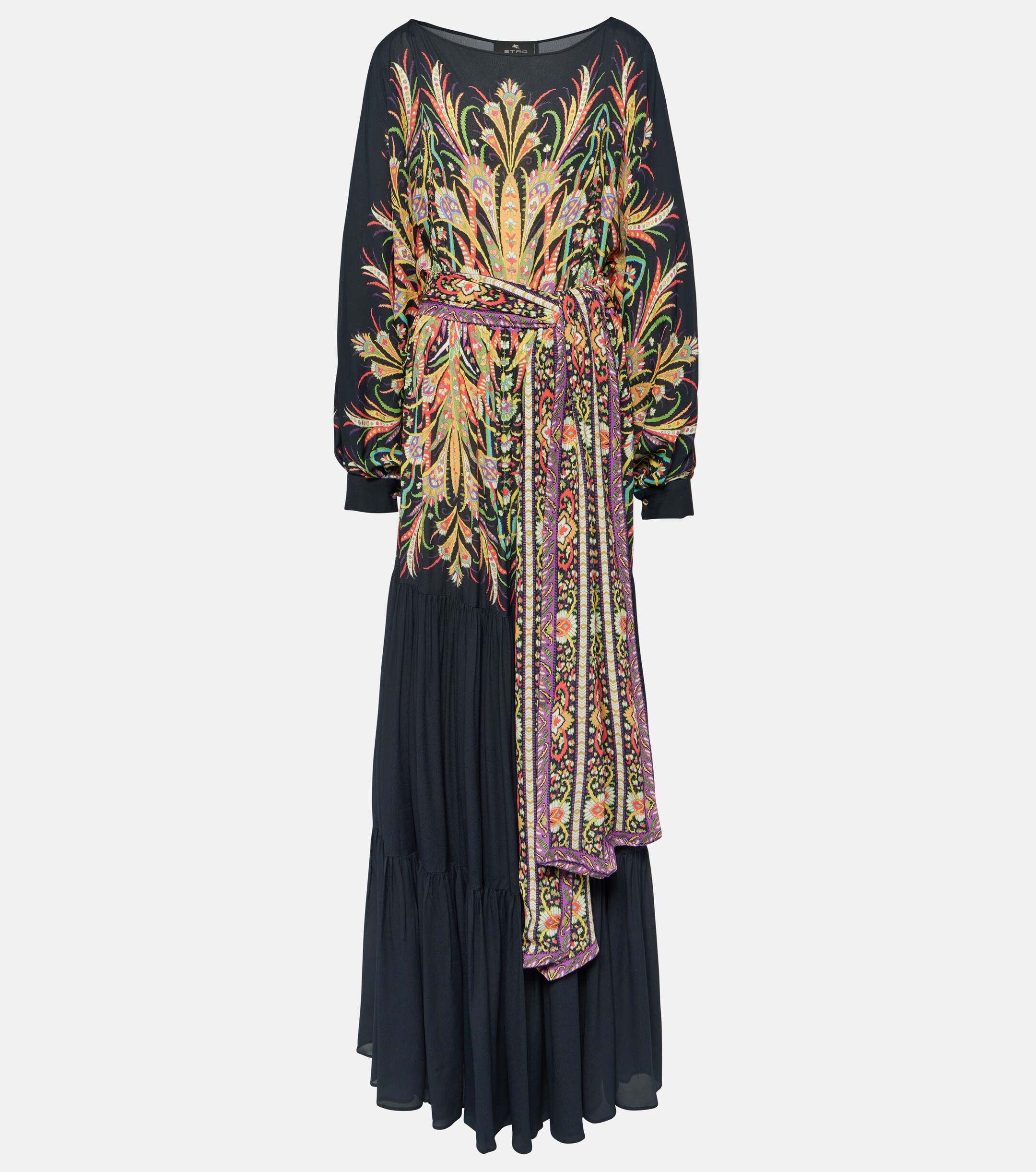 Etro Printed tiered gown
