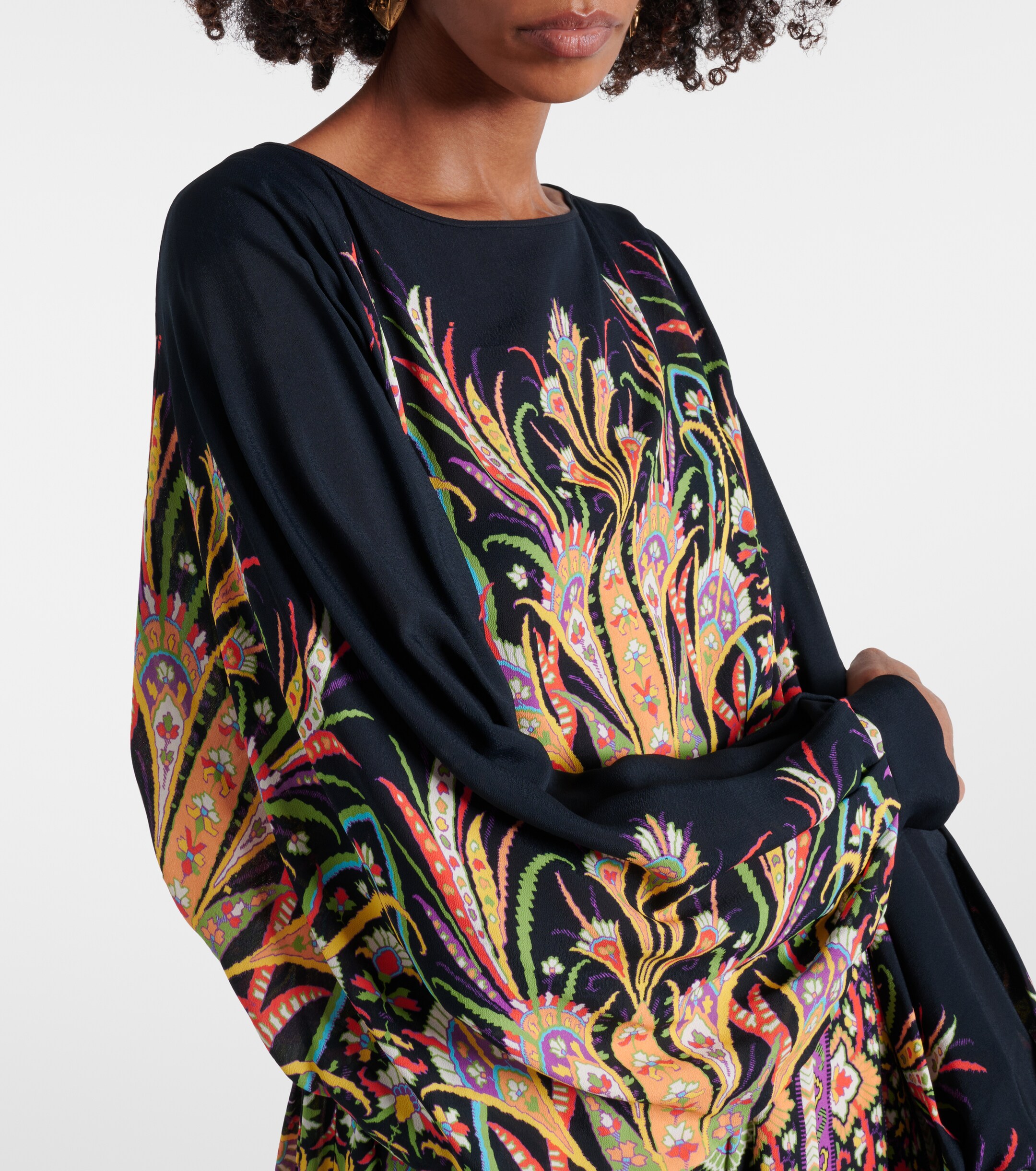 Etro Printed tiered gown