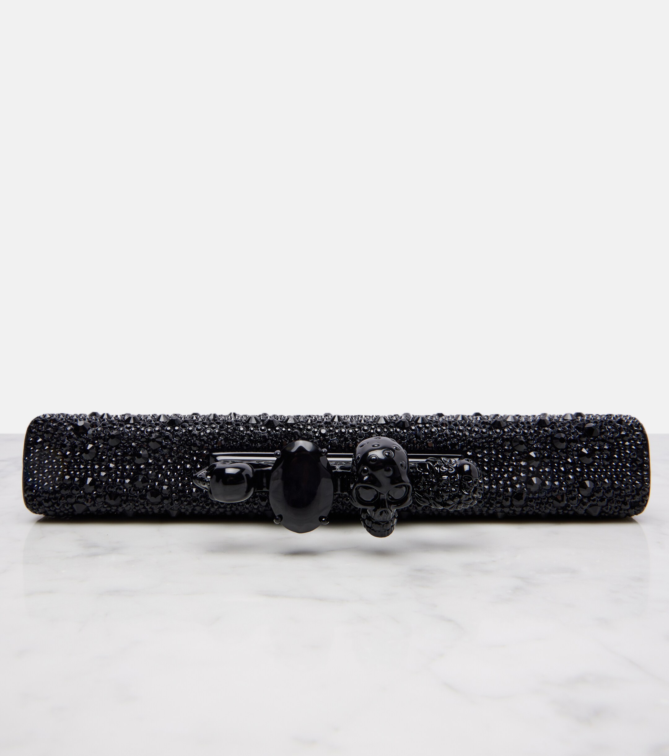 McQueen Knuckle studded leather pouch