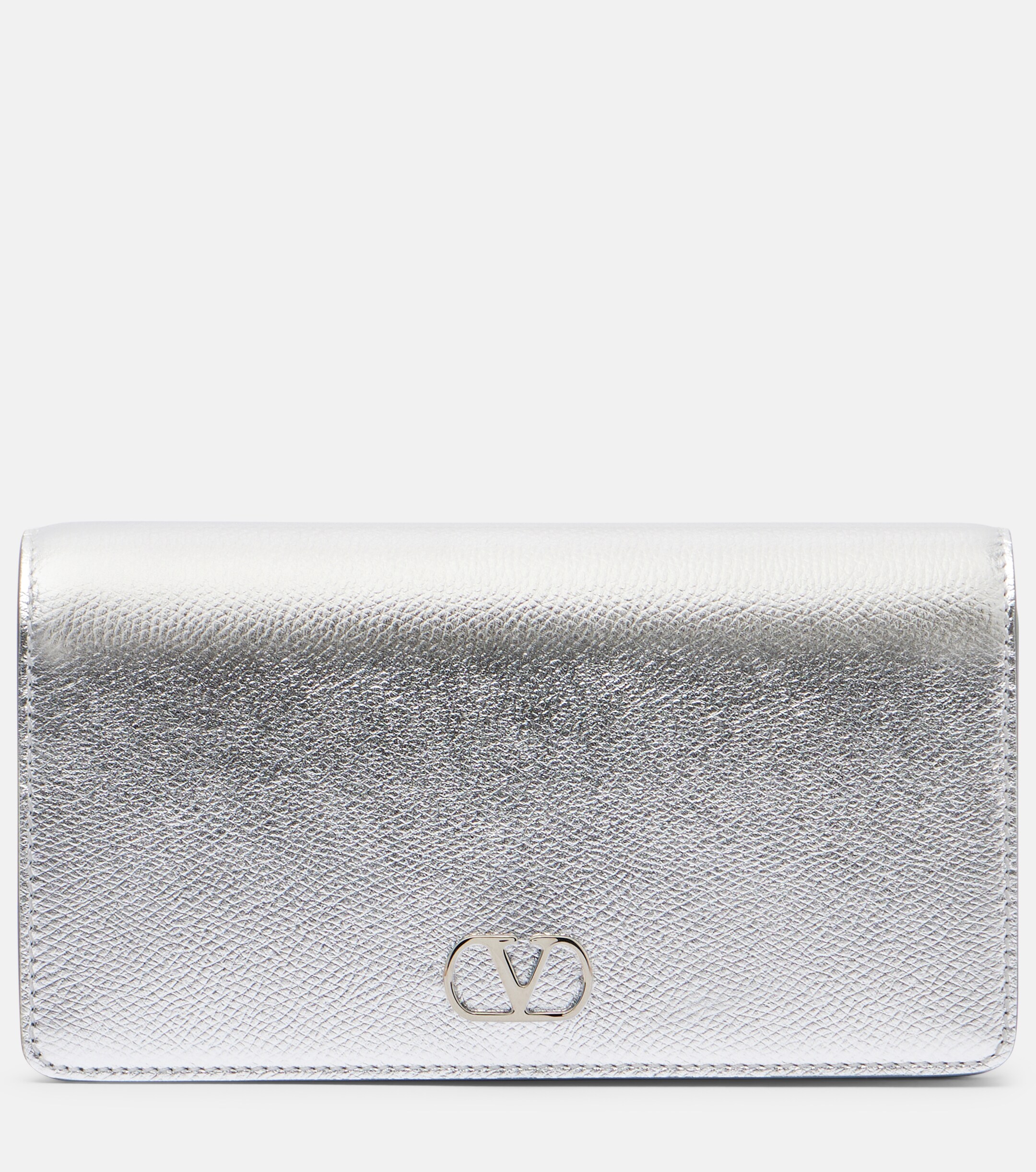 Valentino Garavani VLogo Mini metallic leather clutch