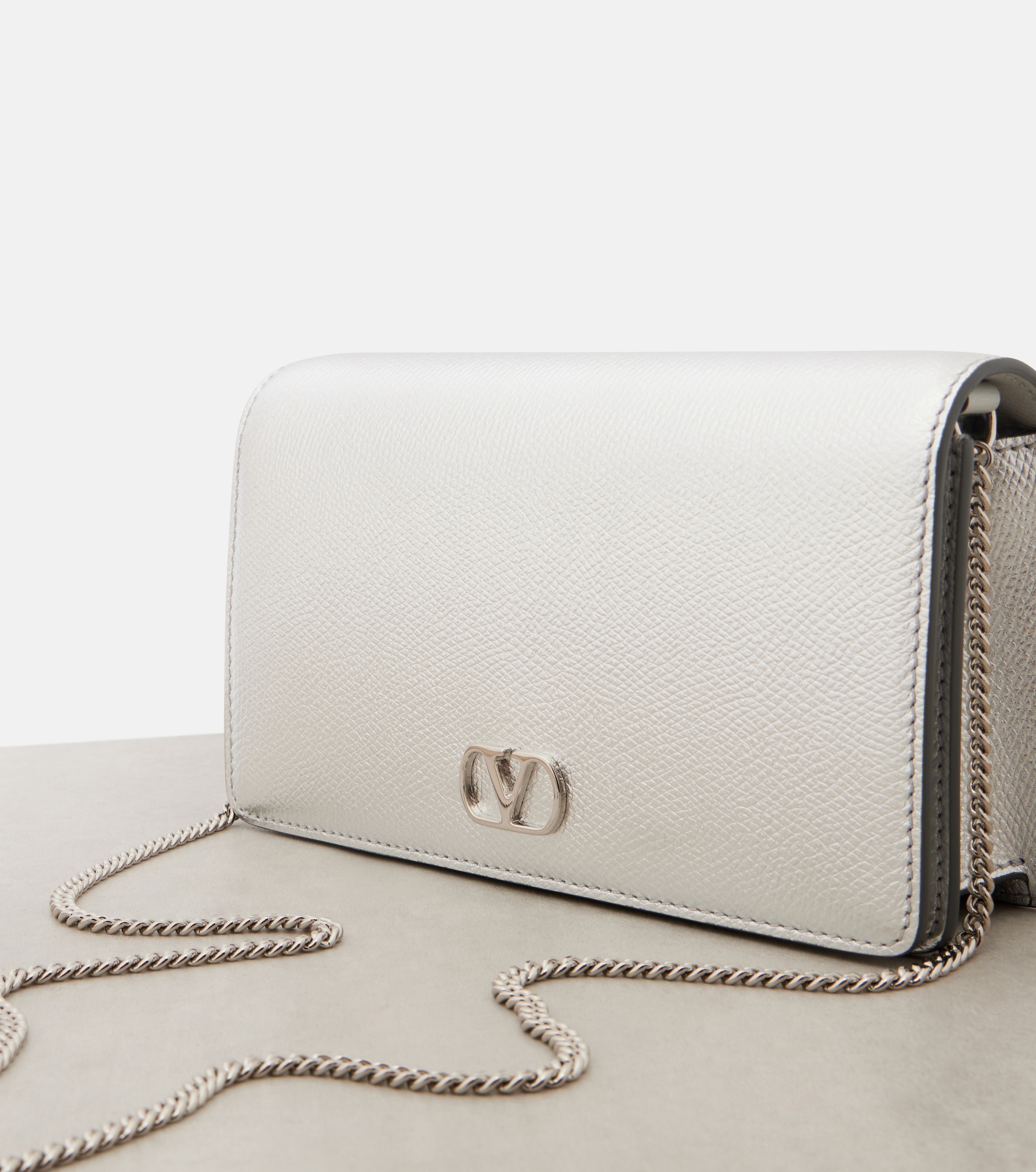 Valentino Garavani VLogo Mini metallic leather clutch thumbnail