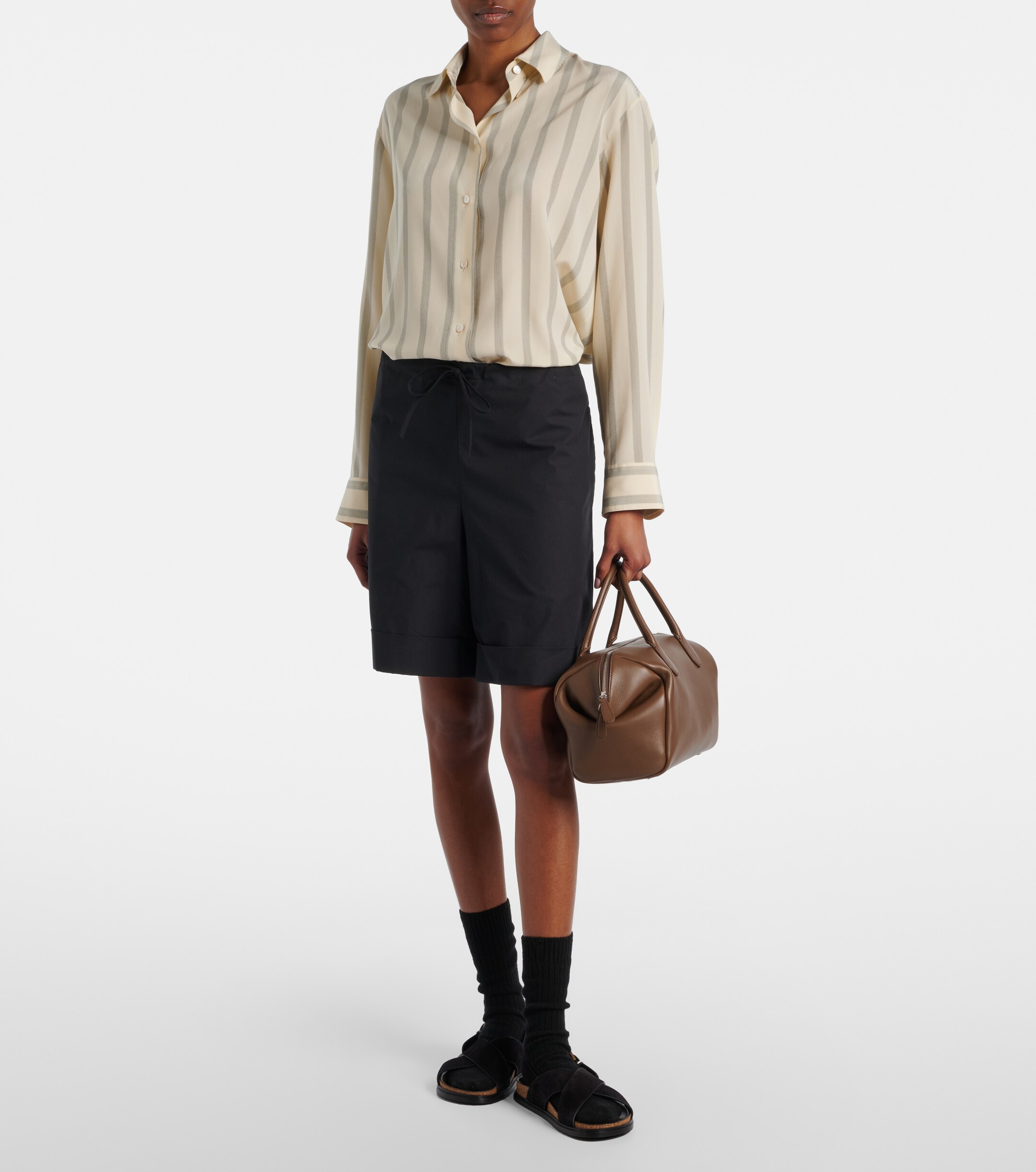 The Row Faye leather top-handle bag