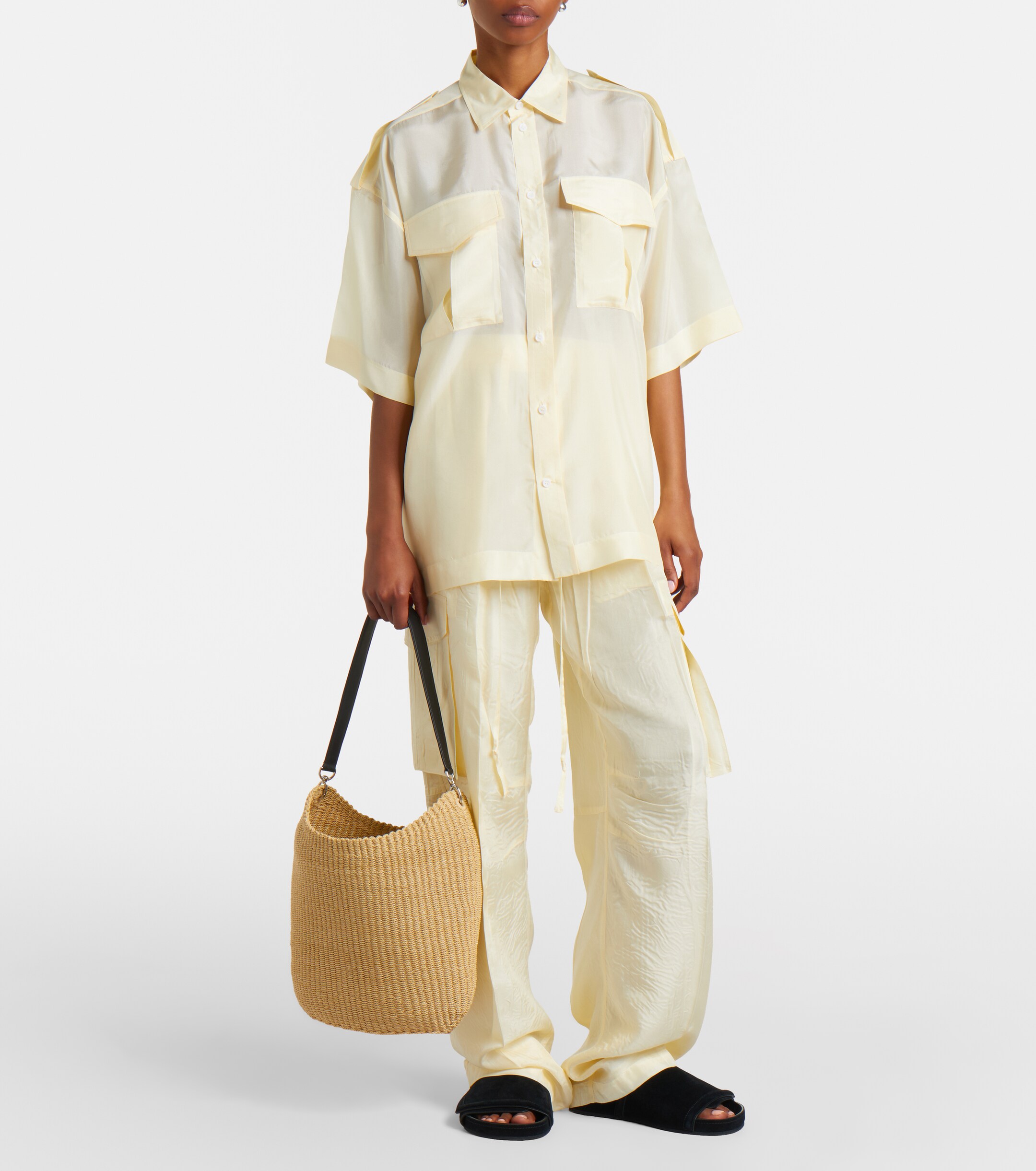 PHOEBE PHILO Small Slope Sling woven shoulder bag thumbnail