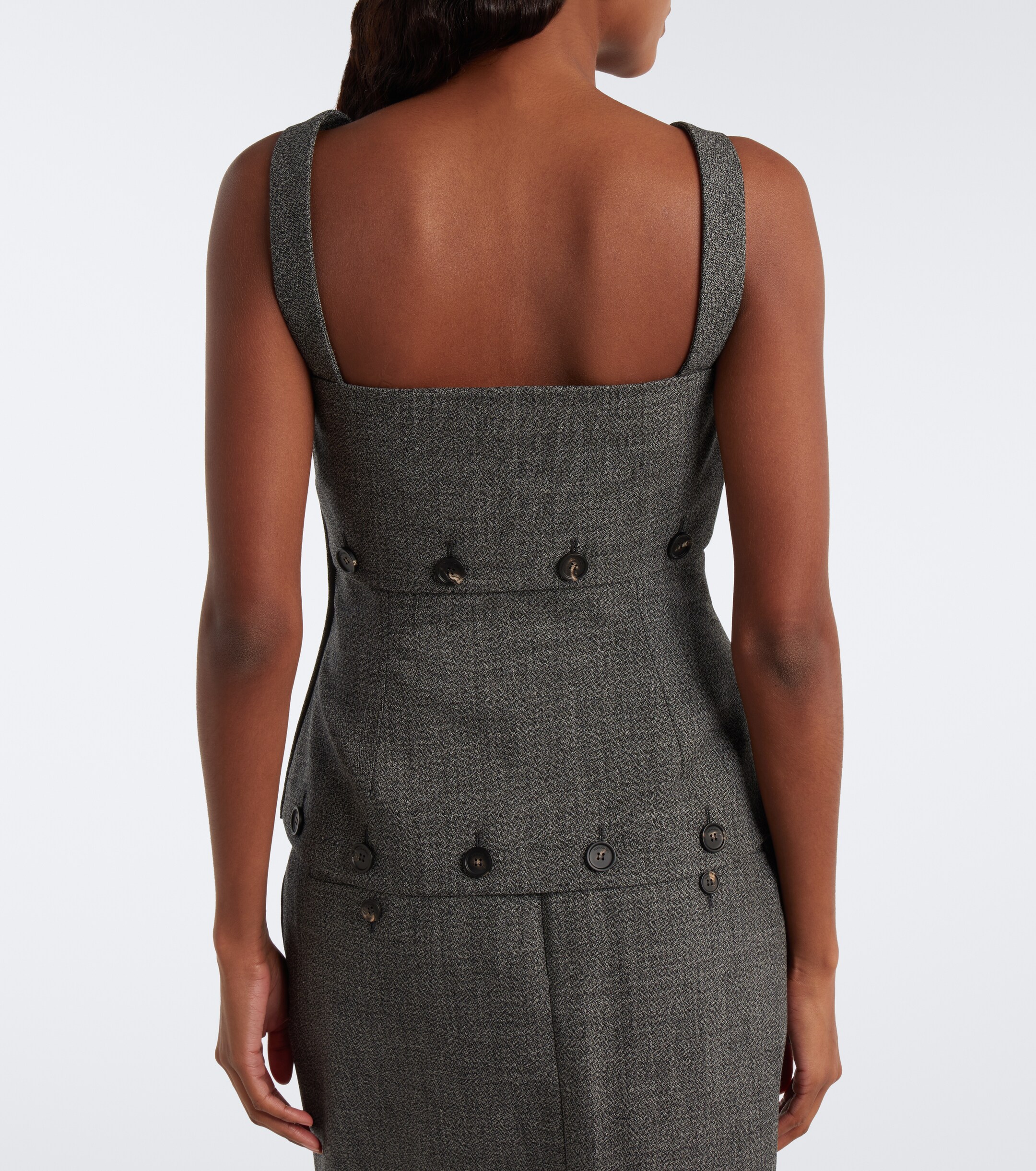 Ferragamo Ferragamo Paneled virgin wool top