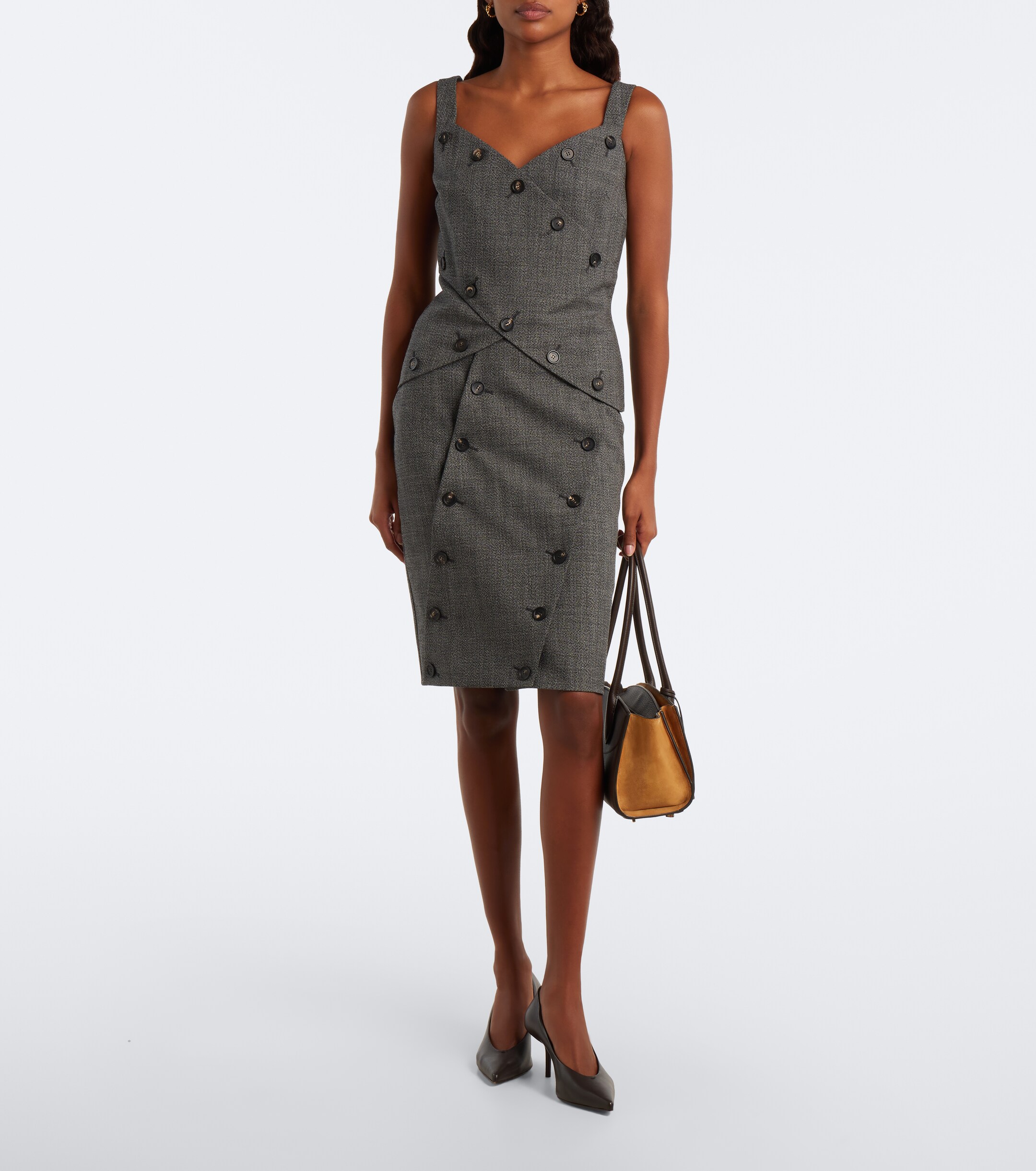 Ferragamo Ferragamo Paneled virgin wool top