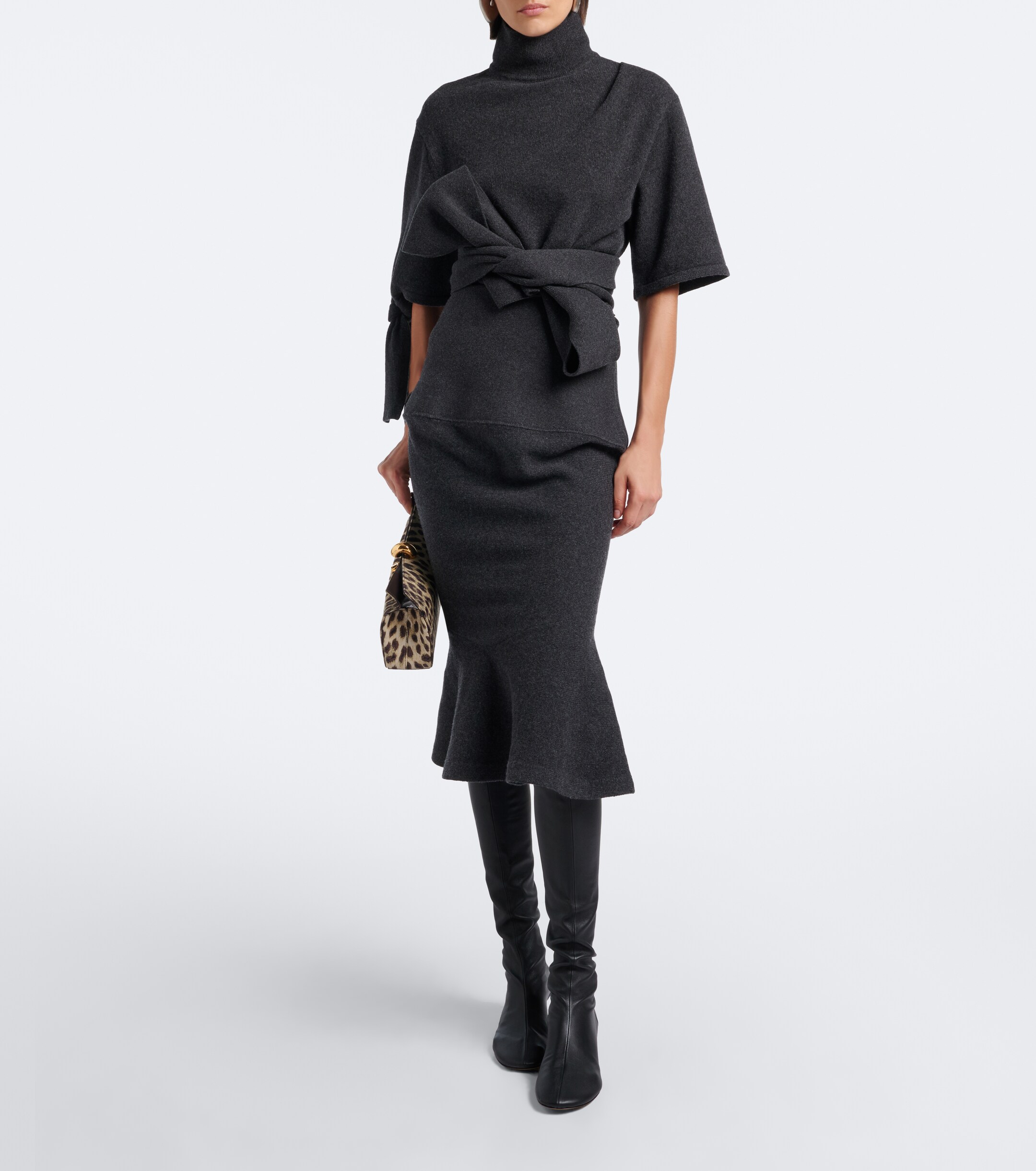 Jacquemus Jacquemus Fiocco wool and cashmere midi skirt