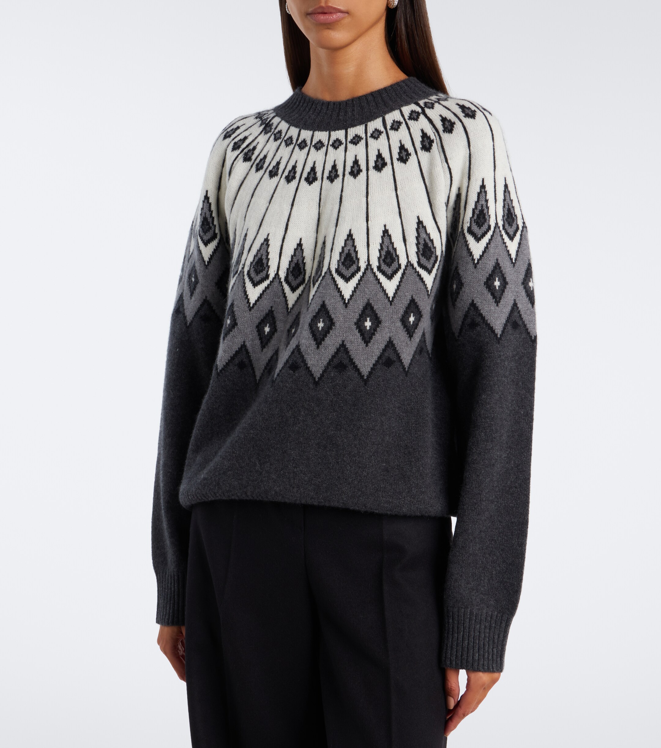 LOULOU DE SAISON Loulou de Saison Hans jacquard cashmere sweater
