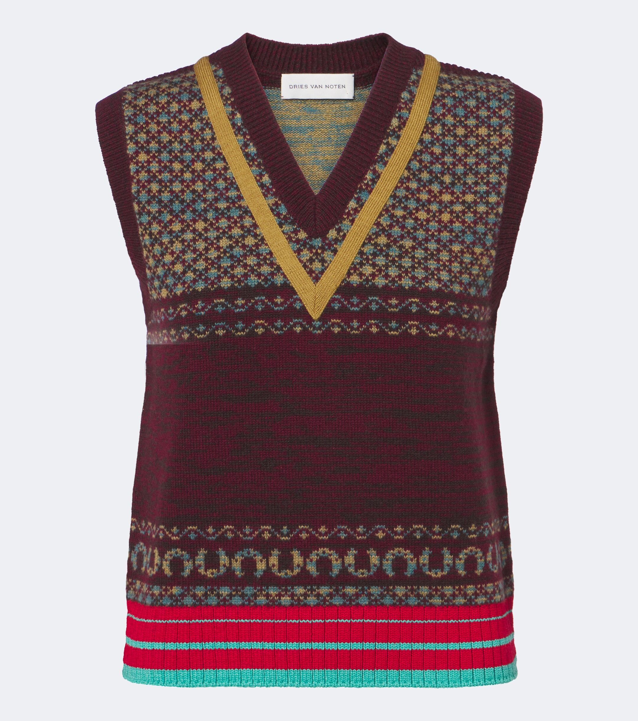 Dries Van Noten Dries Van Noten Jacquard cashmere and wool vest