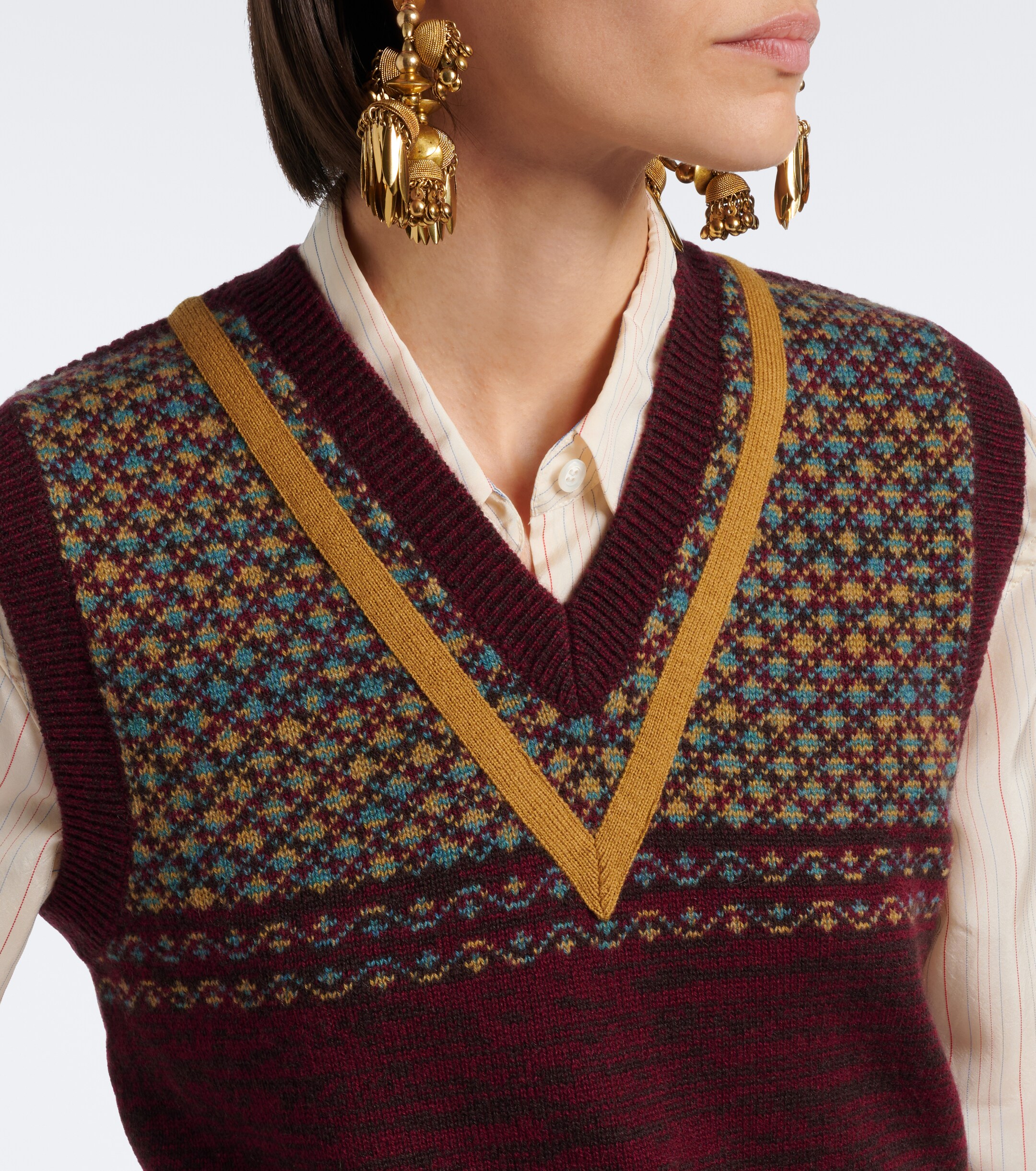 Dries Van Noten Dries Van Noten Jacquard cashmere and wool vest