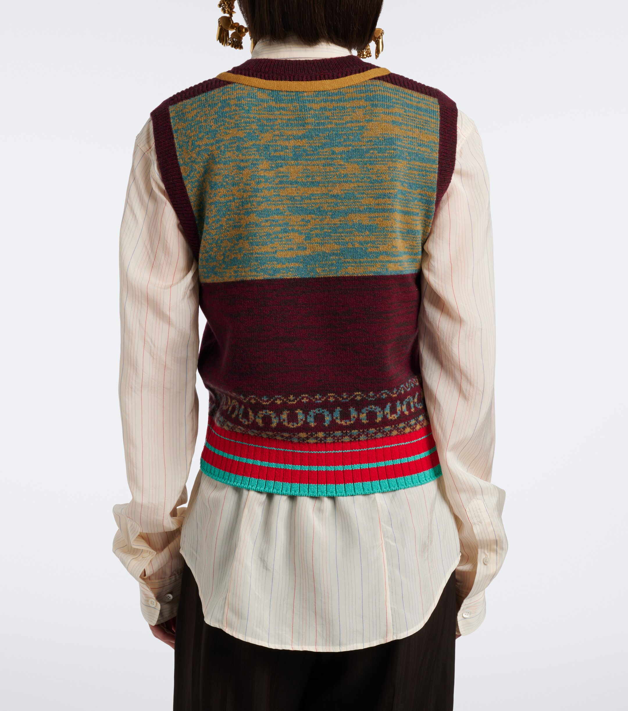 Dries Van Noten Dries Van Noten Jacquard cashmere and wool vest