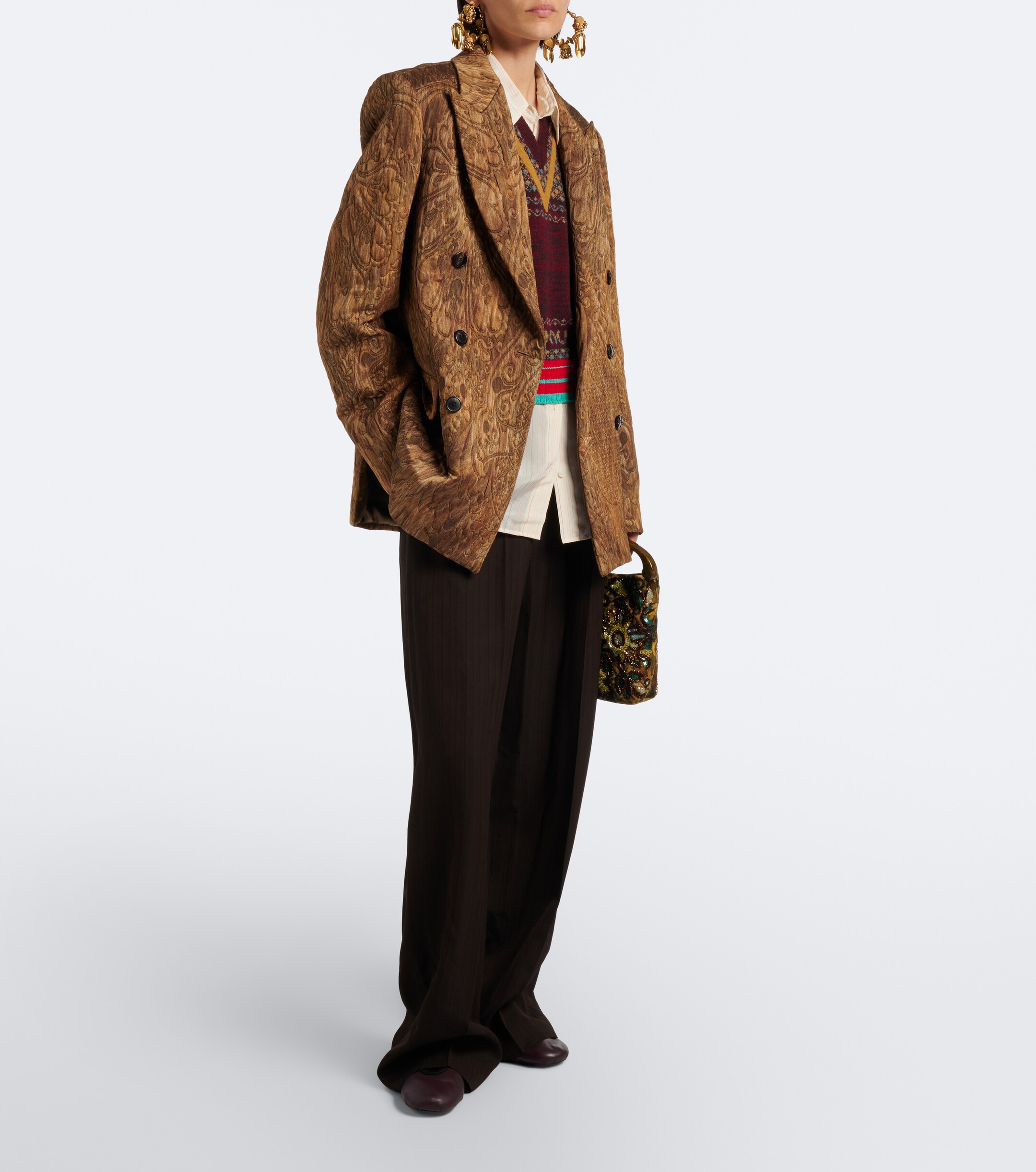 Dries Van Noten Dries Van Noten Jacquard cashmere and wool vest