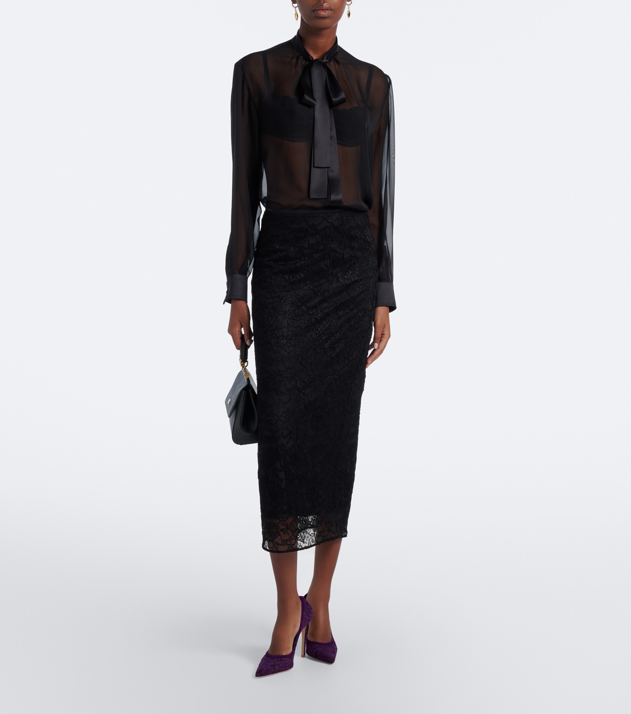 GIANVITO ROSSI Gianvito Rossi Claudia suede-trimmed lace pumps