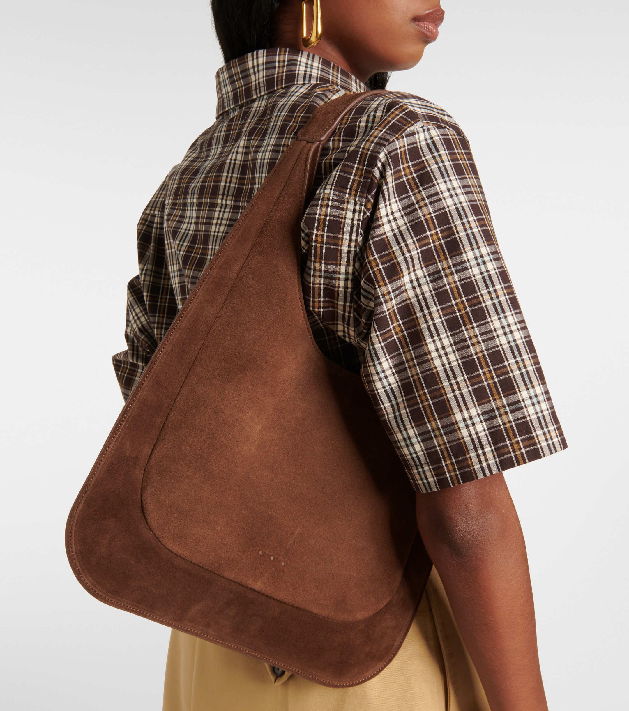 AESTHER EKME Midi suede shoulder bag thumbnail