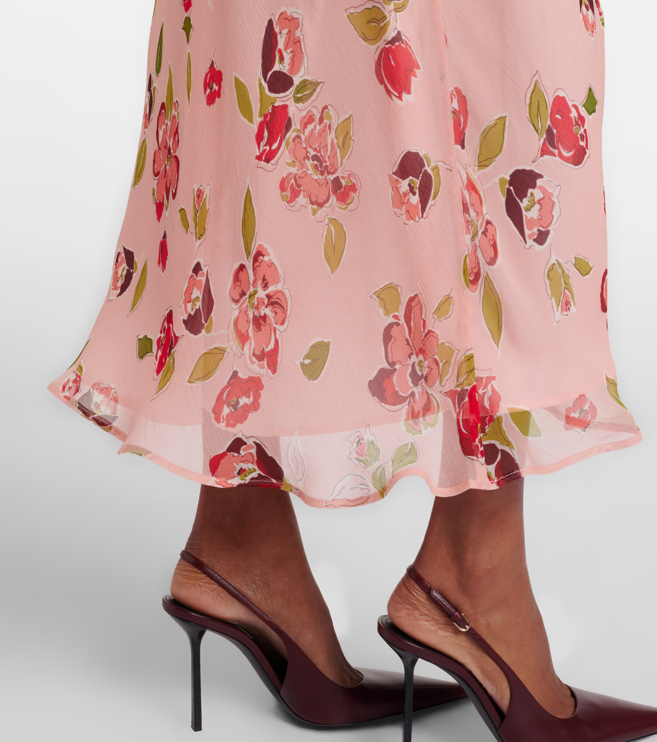 RIXO Clarice floral lace-trimmed midi dress