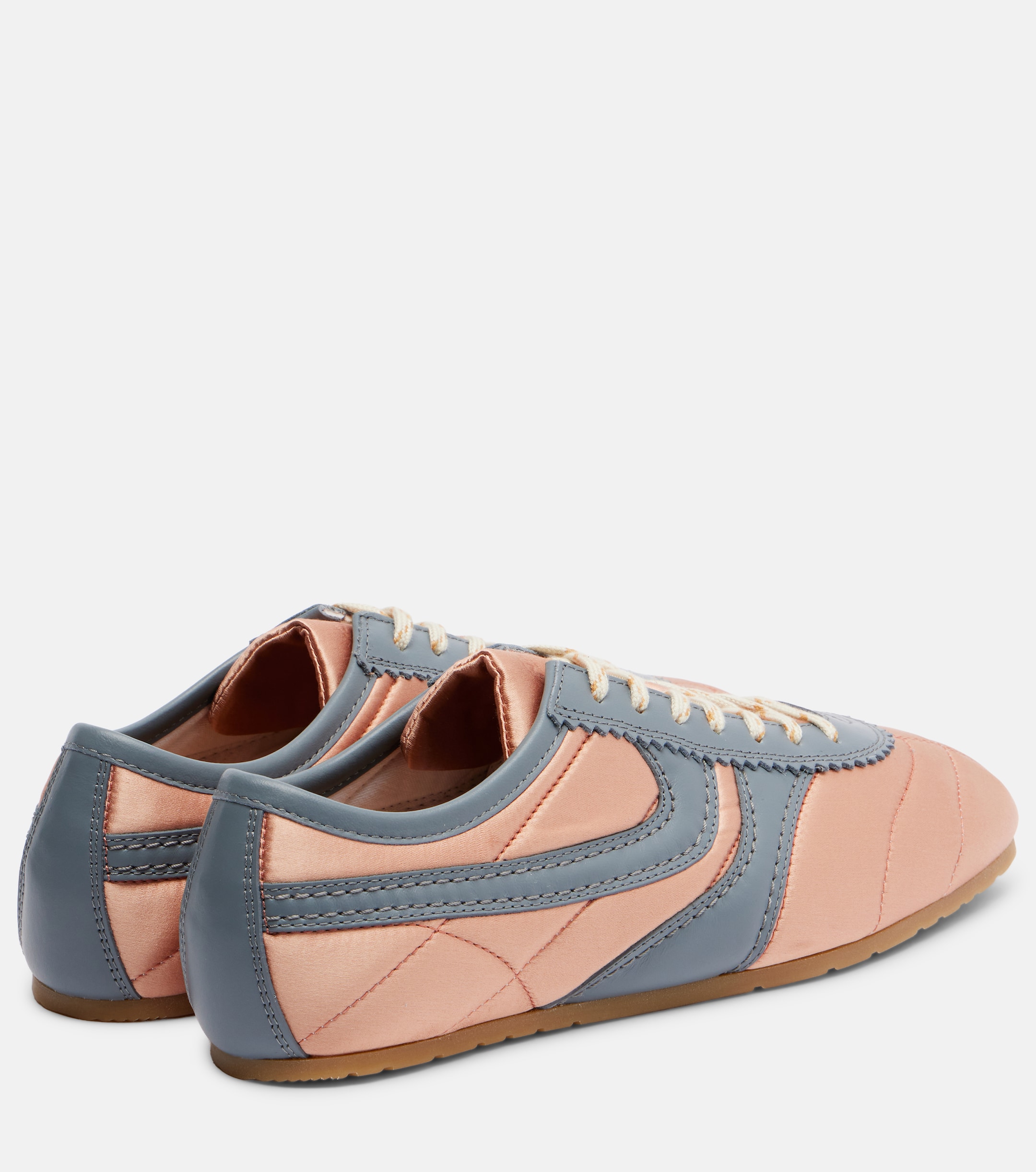 Dries Van Noten Leather-trimmed satin sneakers