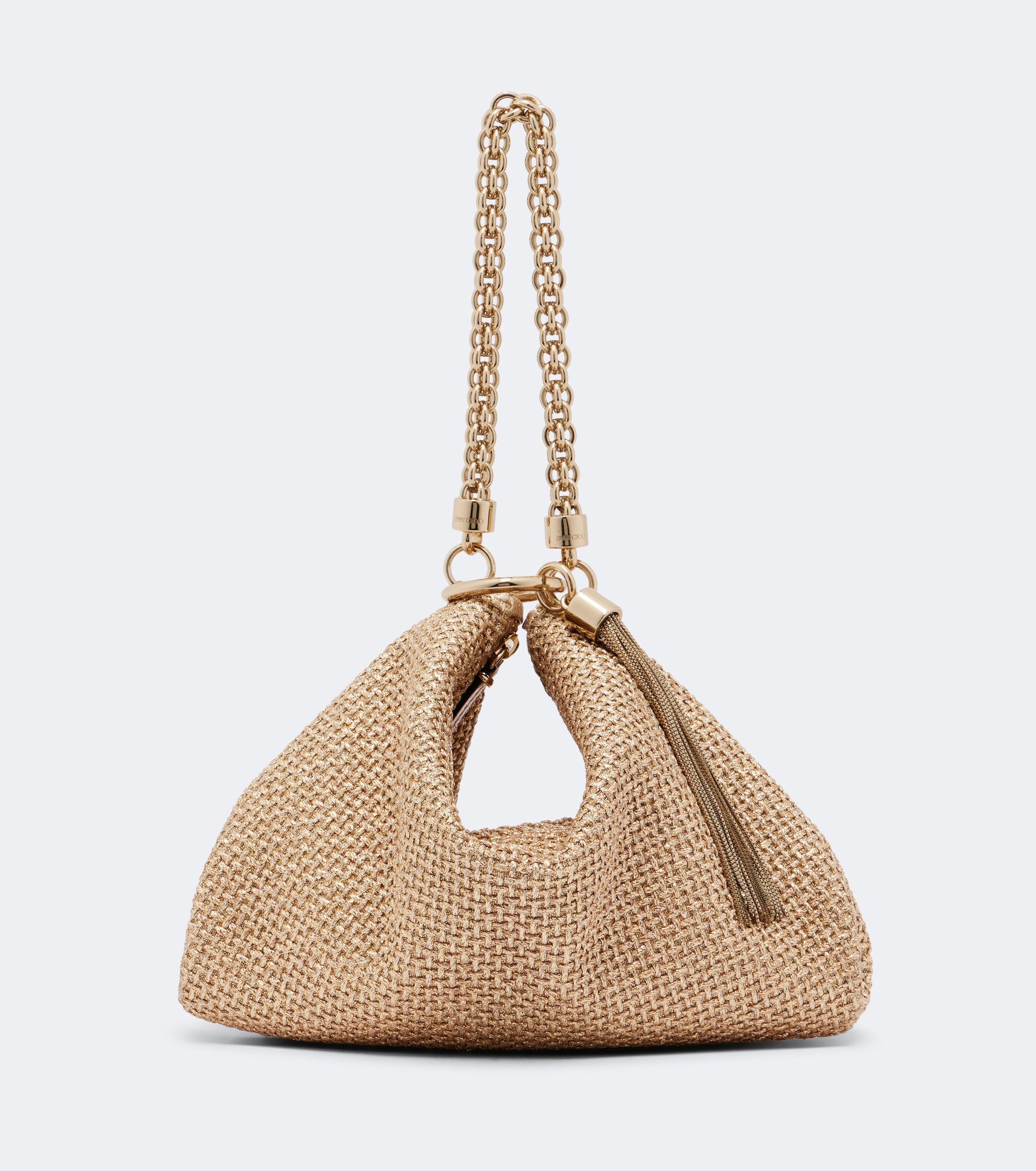 JIMMY CHOO Callie Medium raffia-effect shoulder bag