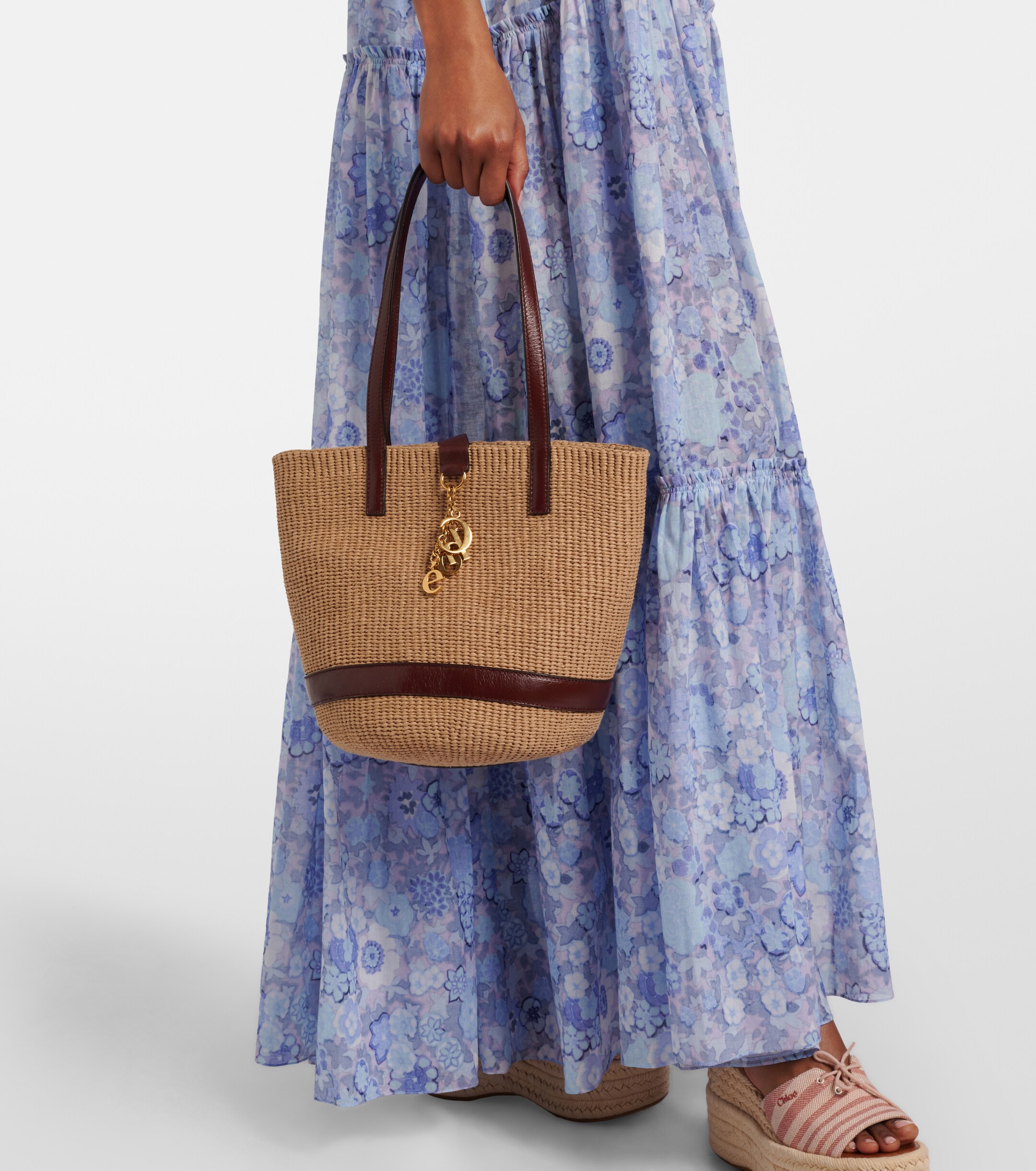 Chloé Medium leather-trimmed basket bag