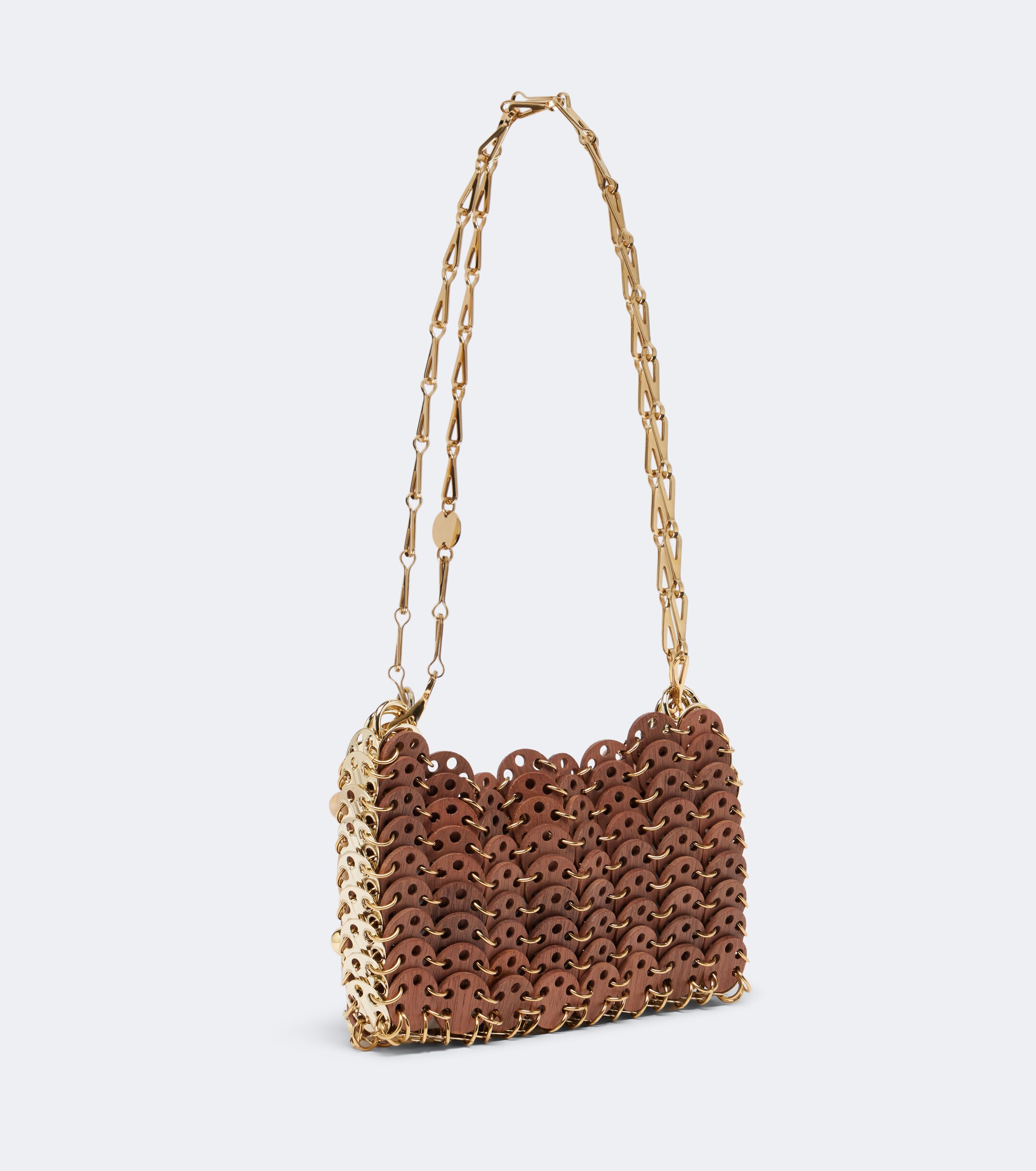 Rabanne 1969 Small wood embellished shoulder bag