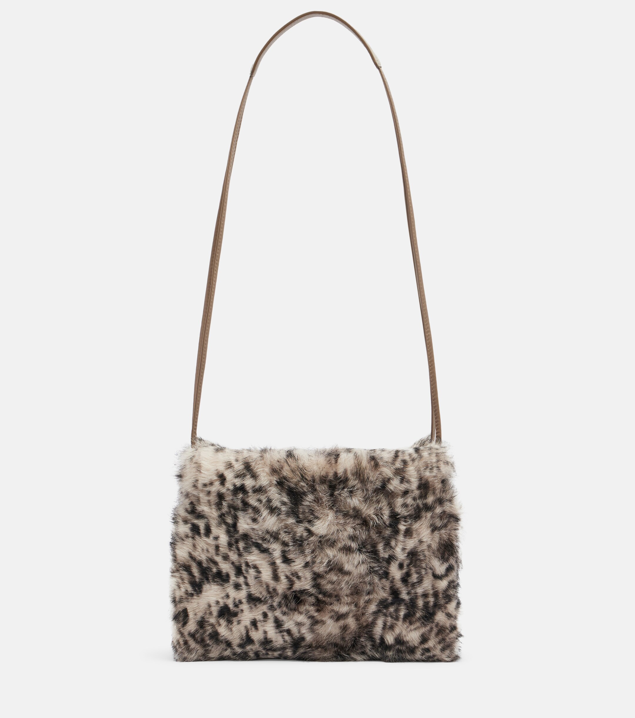 Brunello Cucinelli Mellow Small lynx-print shearling shoulder bag