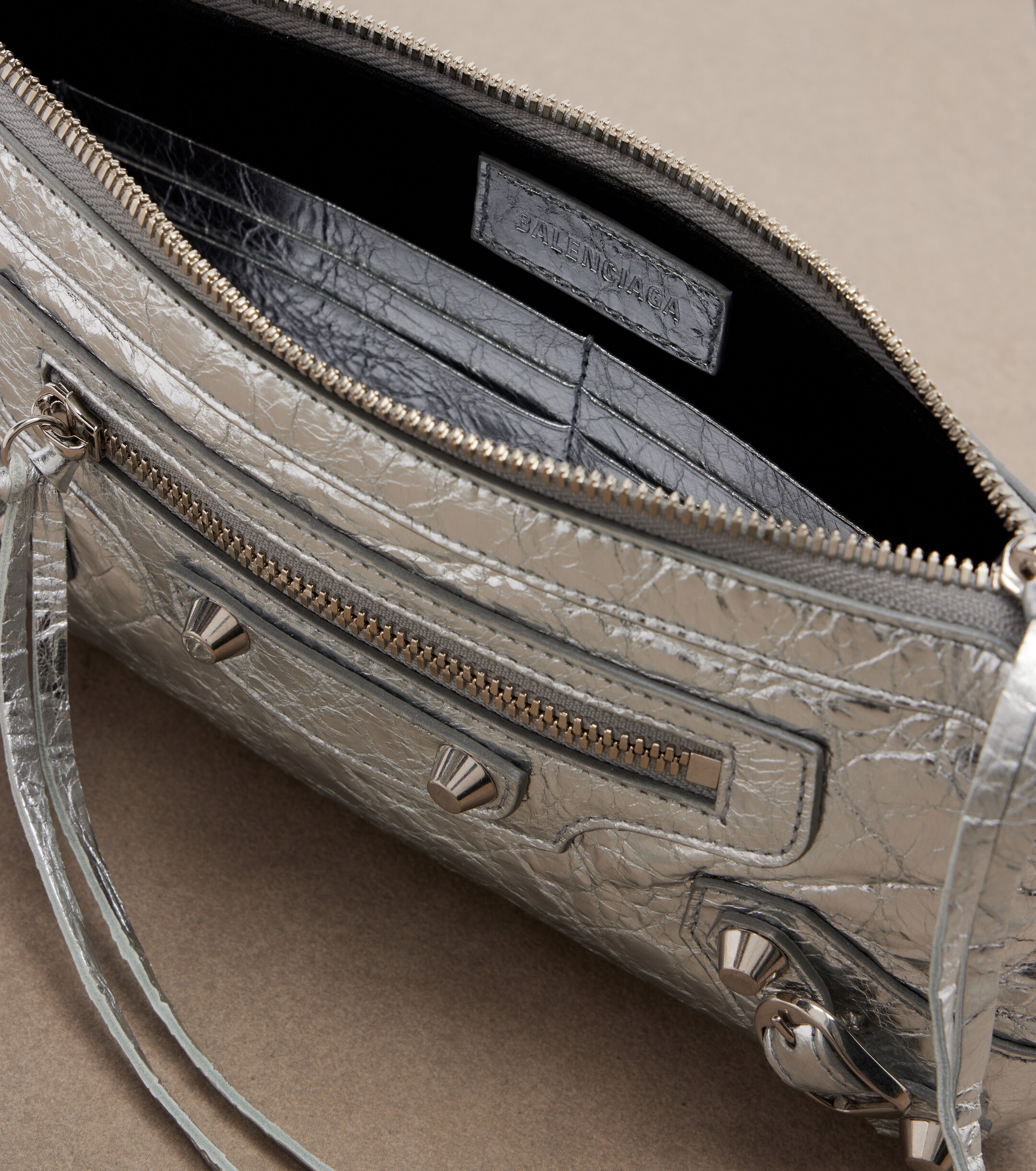 Balenciaga Le City metallic leather shoulder bag