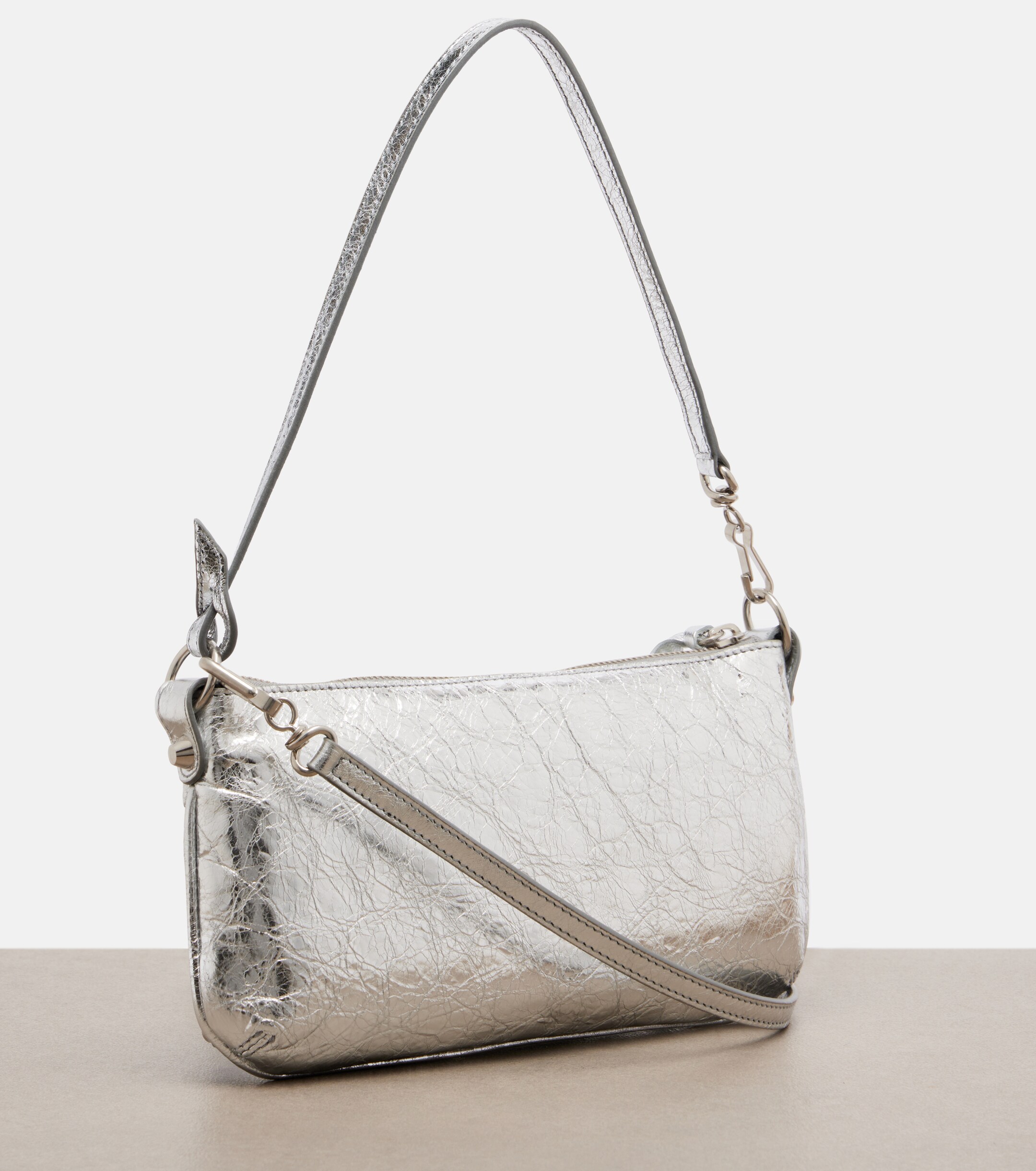 Balenciaga Le City metallic leather shoulder bag