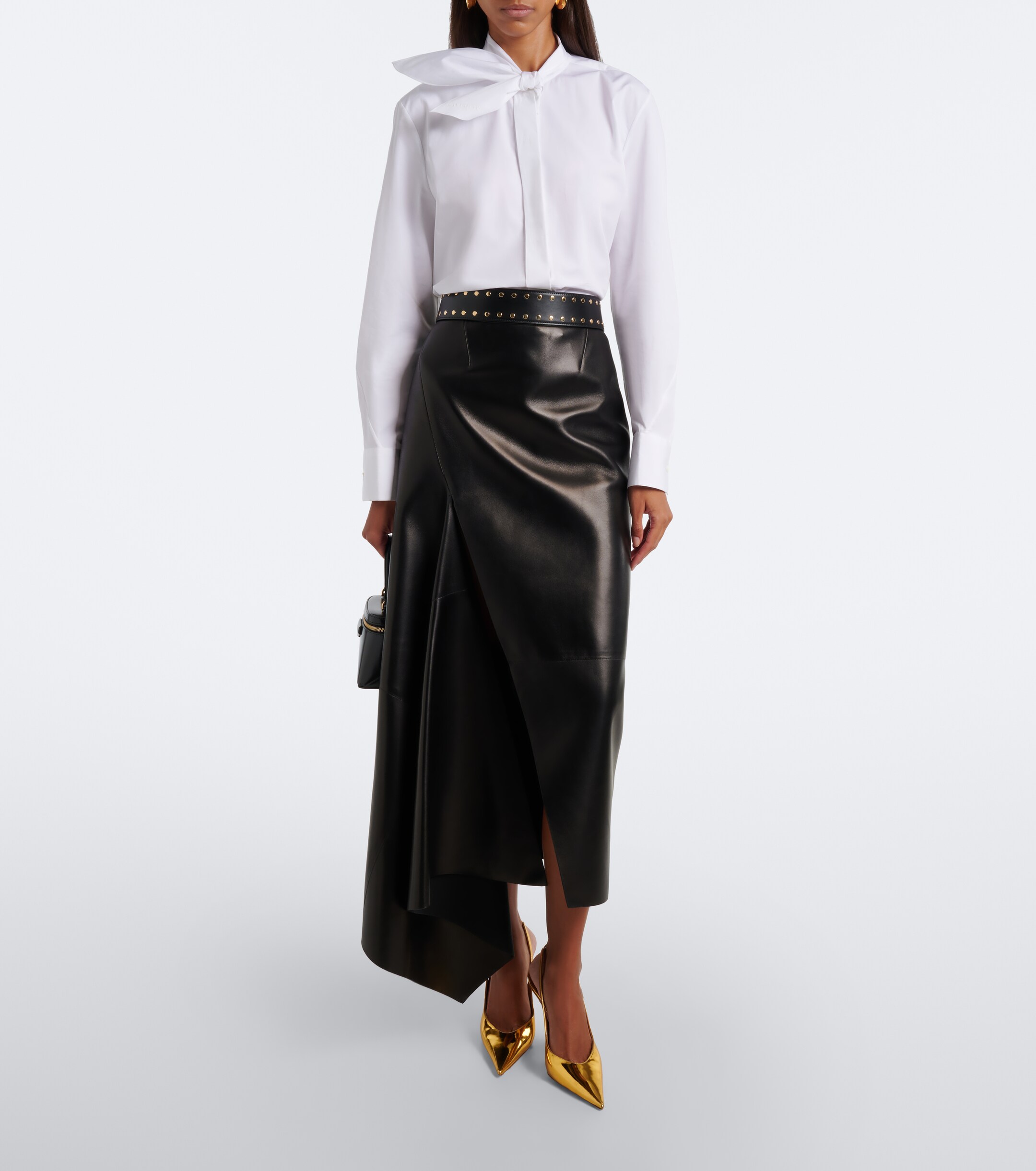 AMINA MUADDI Amina Muaddi Anok metallic leather slingback pumps