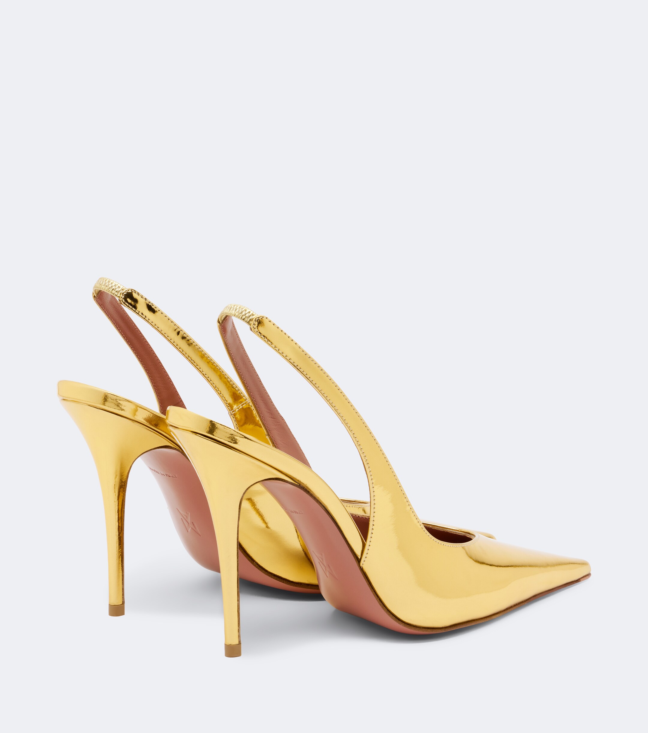 AMINA MUADDI Amina Muaddi Anok metallic leather slingback pumps