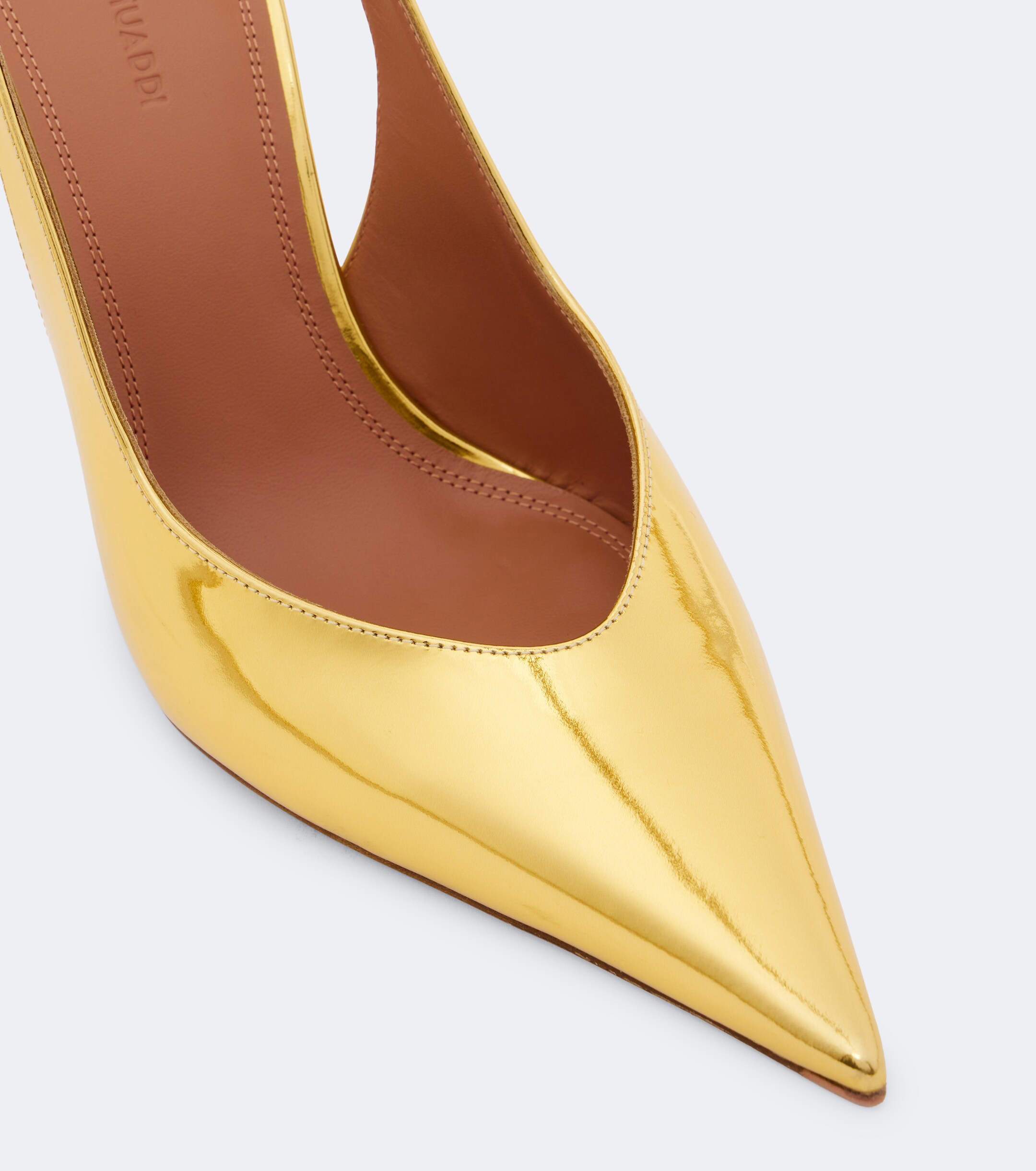 AMINA MUADDI Amina Muaddi Anok metallic leather slingback pumps