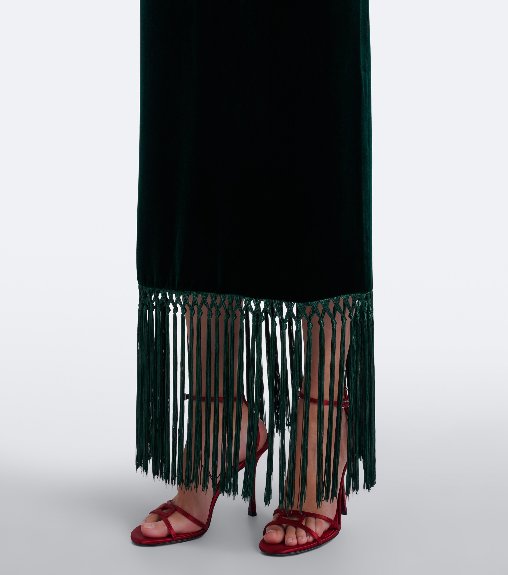 Taller Marmo Taller Marmo Palermo fringed velvet maxi dress