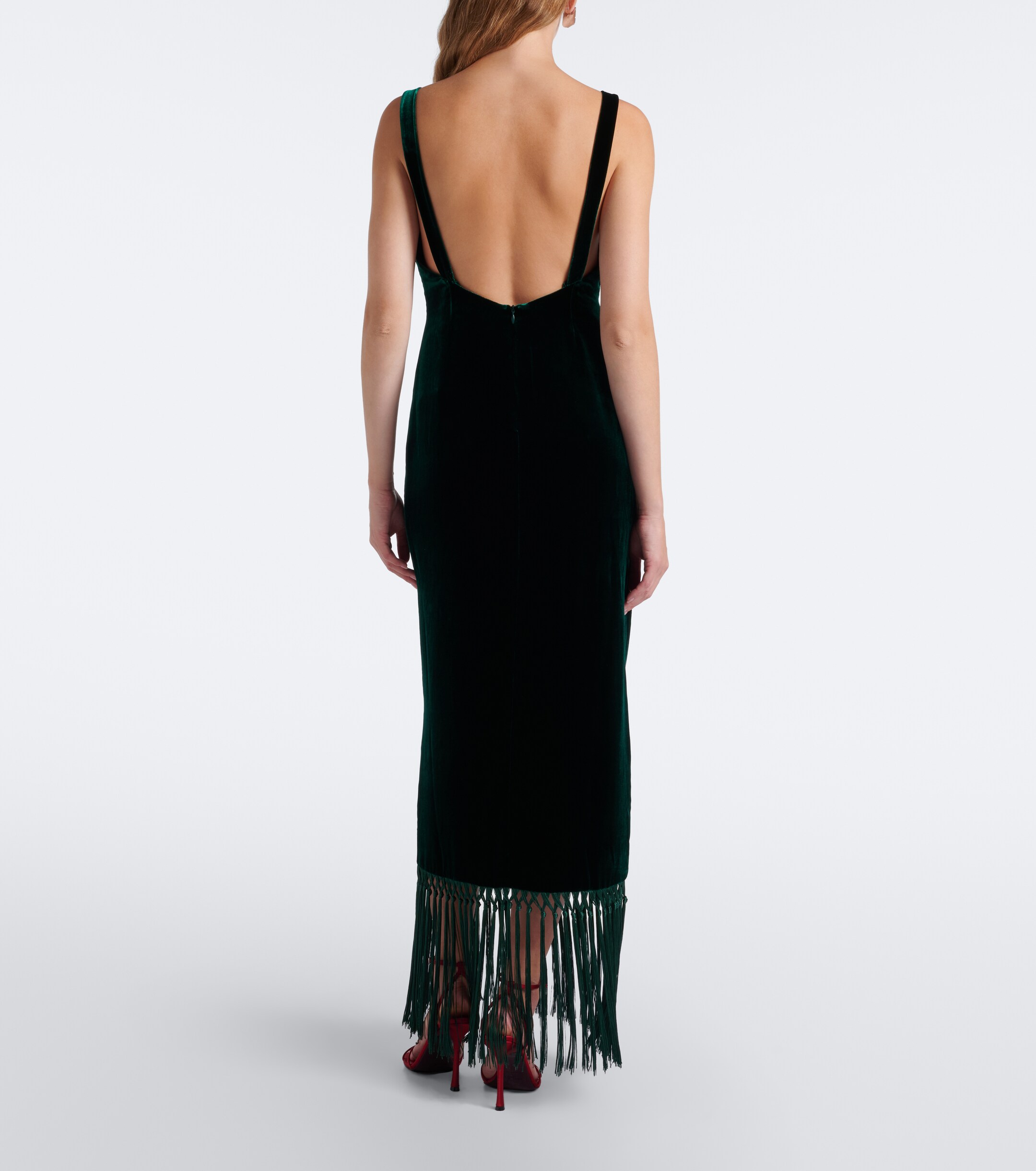 Taller Marmo Taller Marmo Palermo fringed velvet maxi dress