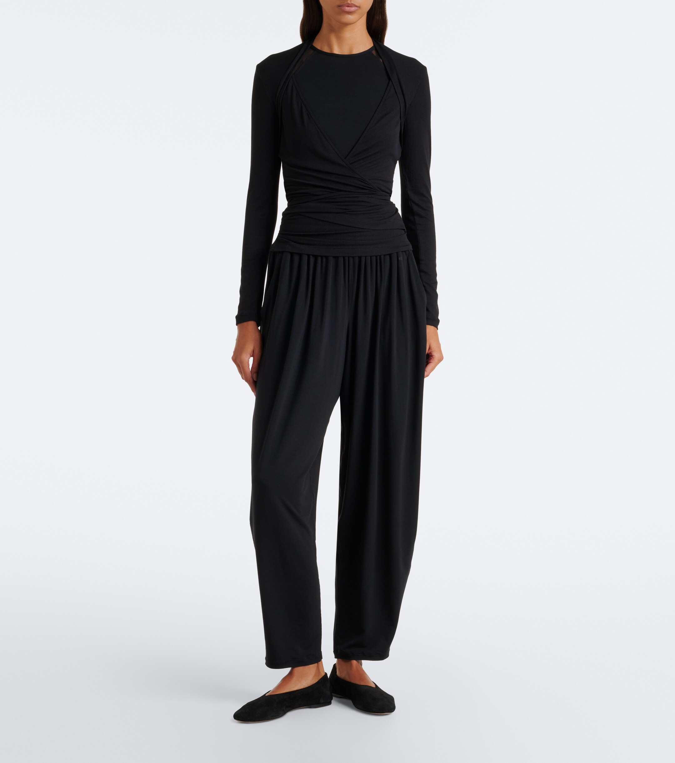 Eres Eres Charlotte ribbed-knit wrap top