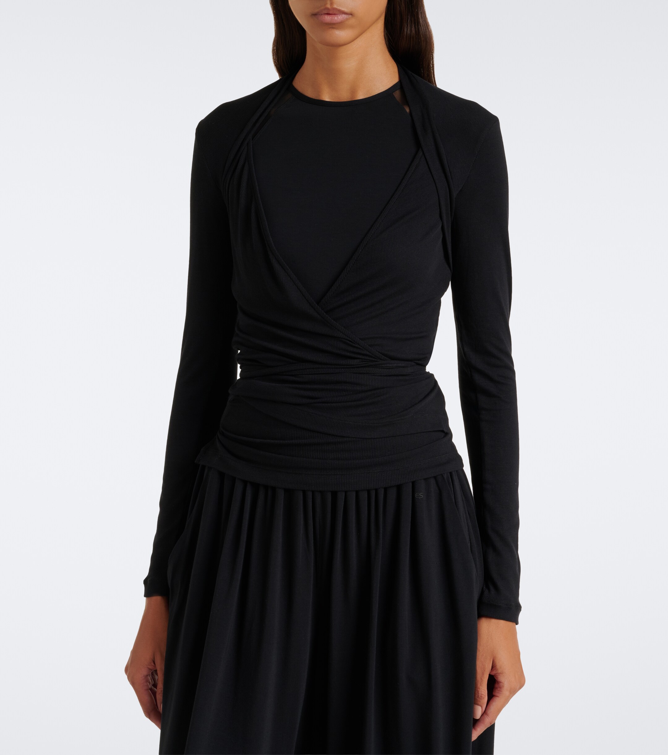 Eres Eres Charlotte ribbed-knit wrap top