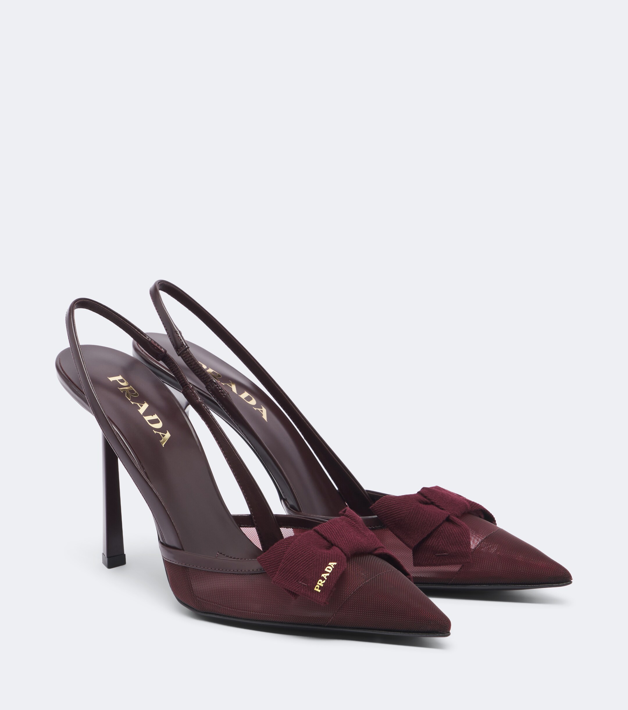 Prada Prada Bow-detail mesh slingback pumps