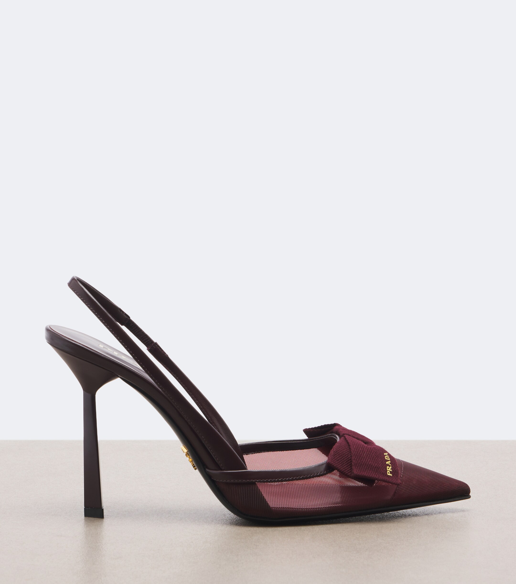 Prada Prada Bow-detail mesh slingback pumps