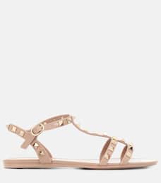 valentino rockstud jelly sandals poudre