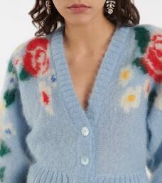 Miu Miu - Floral jacquard mohair-blend 