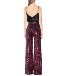 High-Rise Wide-Leg Sequined Pants 