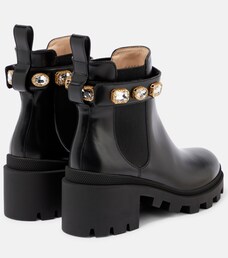 gucci trip leather ankle boots