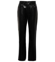 Mid-rise bootcut faux leather pants 