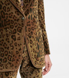 leopard velvet blazer
