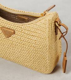 prada re edition 2005 raffia bag pink