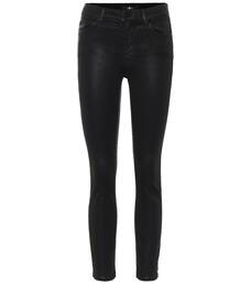 7 for all mankind black coated jeans
