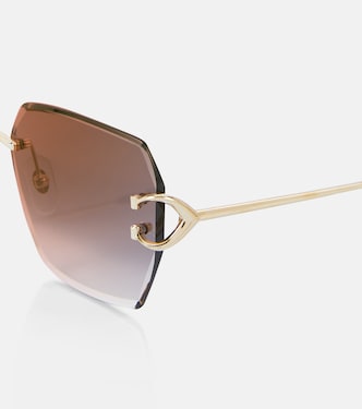 Eckige Sonnenbrille Signature C de Cartier in Gold - Cartier 