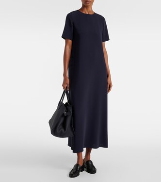 THE ROW ROBI Triacetate polyester Short sleeve long dress one piece 5576-W1968 black XS main image 0
