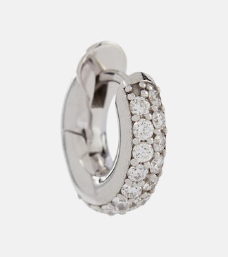 Argolla Mini Macro Hoop oro blanco de 18 ct con diamantes | Spinelli Kilcollin