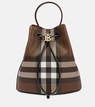 TB checked cotton-blend bucket bag | Burberry